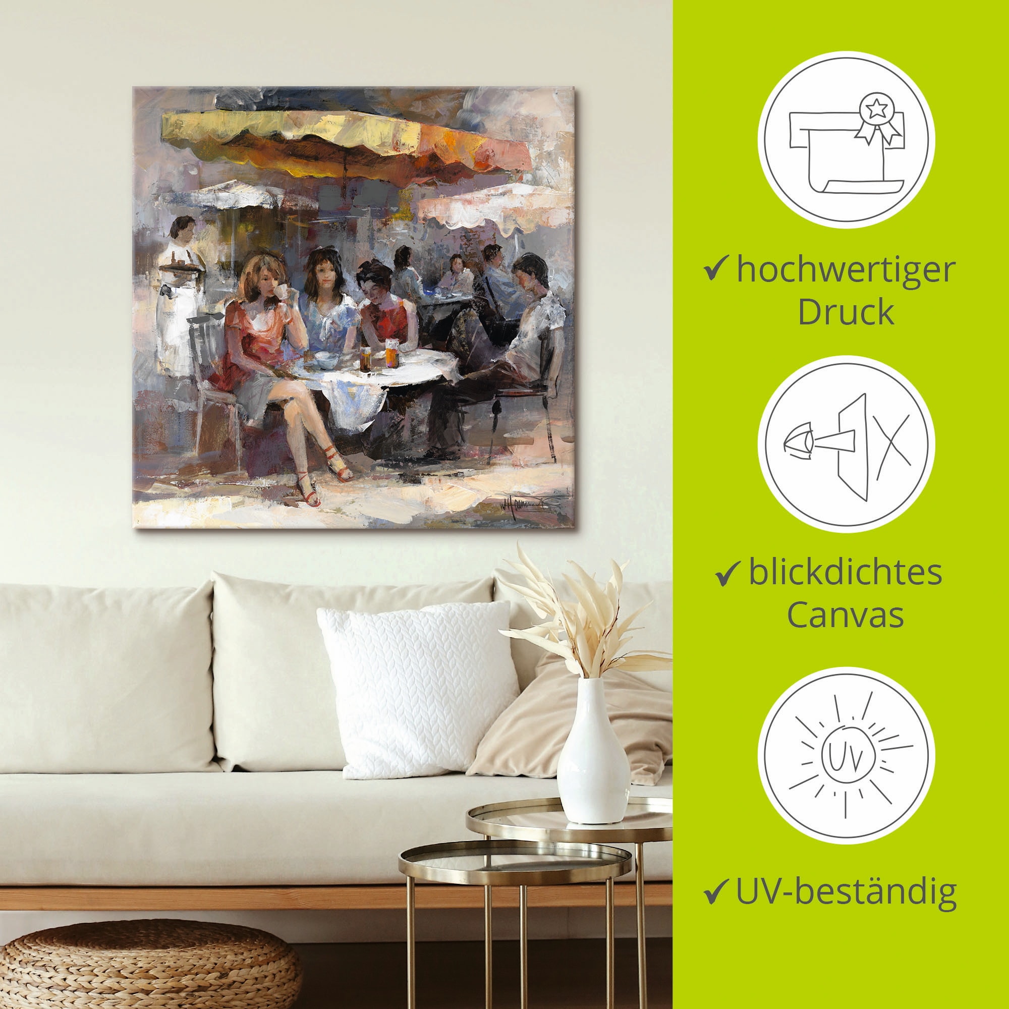 Artland Leinwandbild »Damen im Café II« Gruppen & Familien 1 Stk. tlg. auf Holzrahmen gespannt