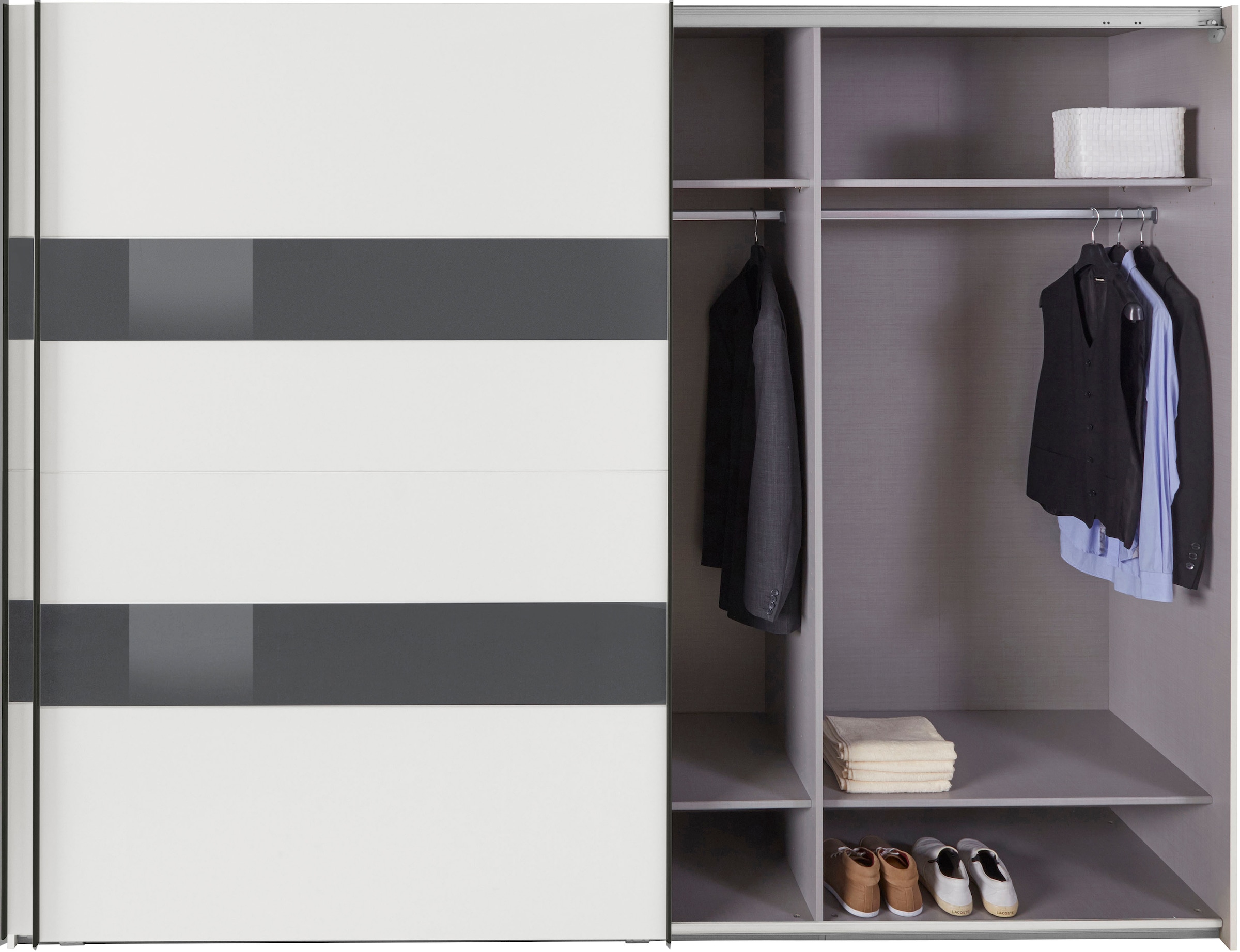 Wimex Schwebetürenschrank »Altona«, mit Glaselementen und zusätzlichen Einlegeböden