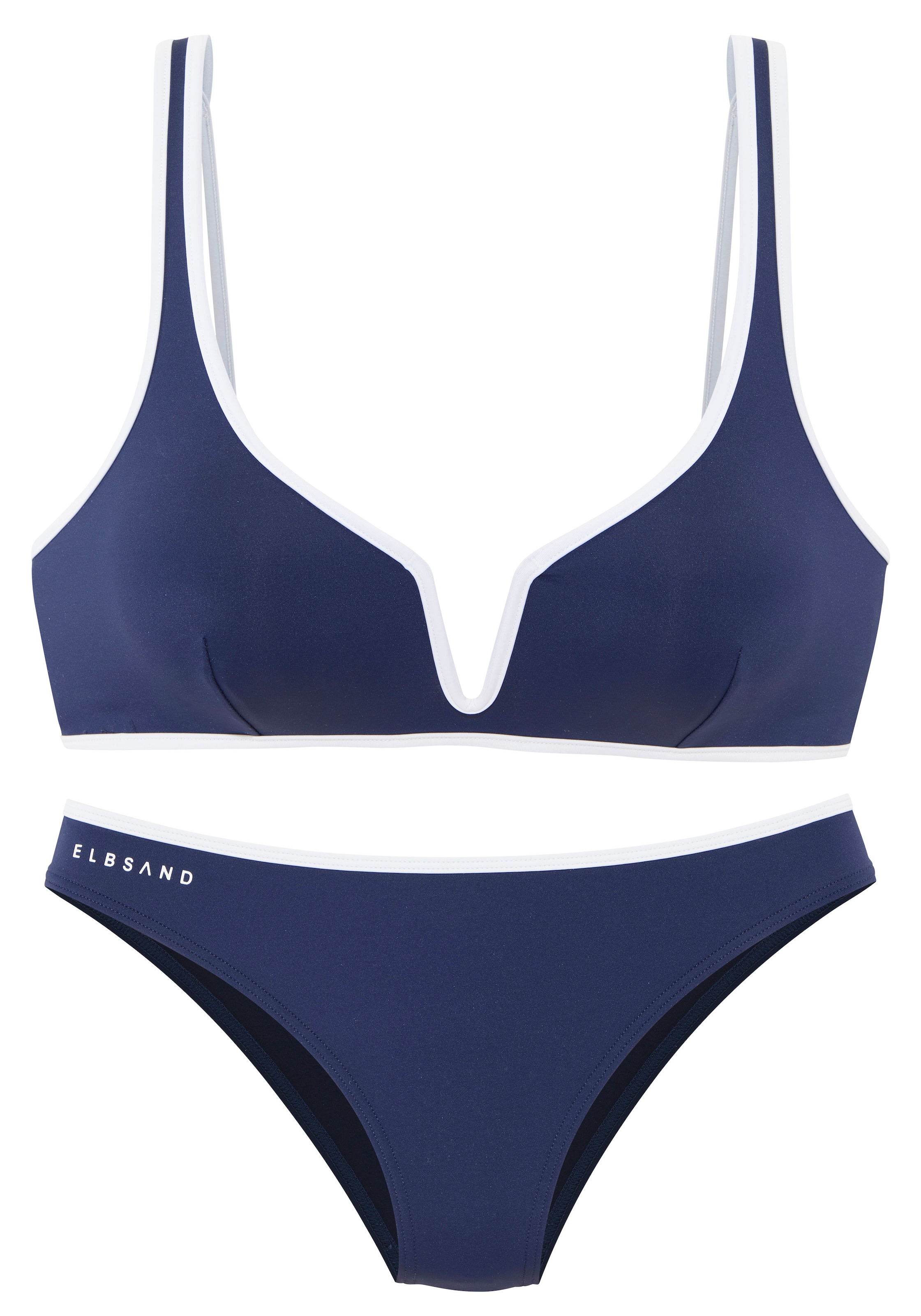 Elbsand Triangel-Bikini mit farblich abgesetztem Piping