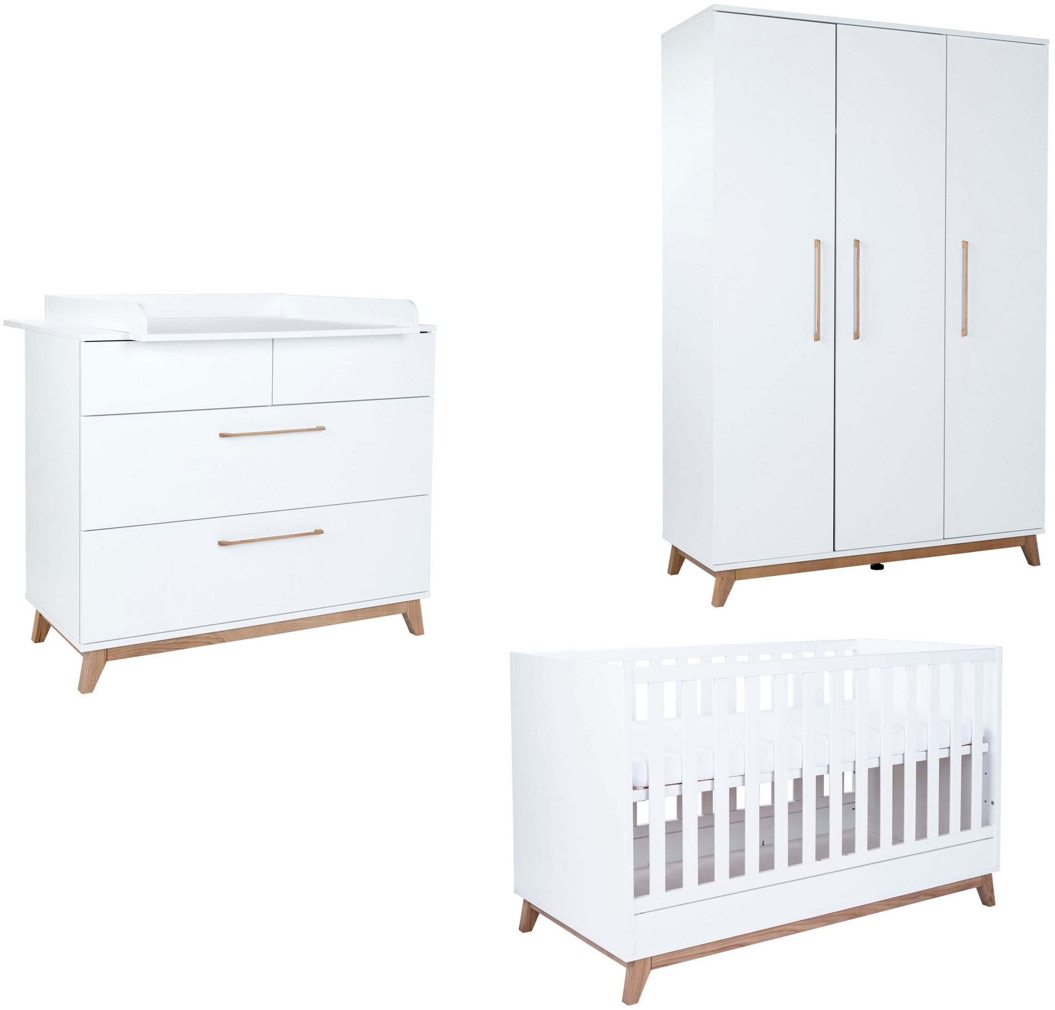 arthur berndt Babymöbel-Set »Babyzimmer Set »Lina« 3-teilig«, (Spar-Set, 3 tlg., Das Set besteht aus...