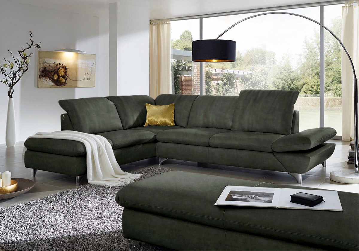 W.SCHILLIG Ecksofa »Taoo, elegant und zeitlos, bequem, L-Form, Breite 296cm« mit Sitziefenverstellung & Kopfteilverstellung