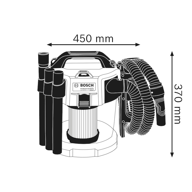 Bosch Professional Nass-Trocken-Akkusauger »GAS 18V-10«, (Set), 10 l, inkl.  Zubehör, ohne Akku und Ladegerät mit 3 Jahren XXL Garantie