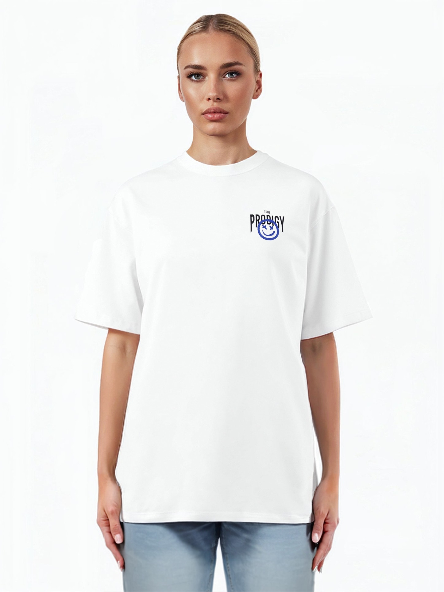 trueprodigy Oversize-Shirt »Hajin F Logo Print Oversized Rundhals«