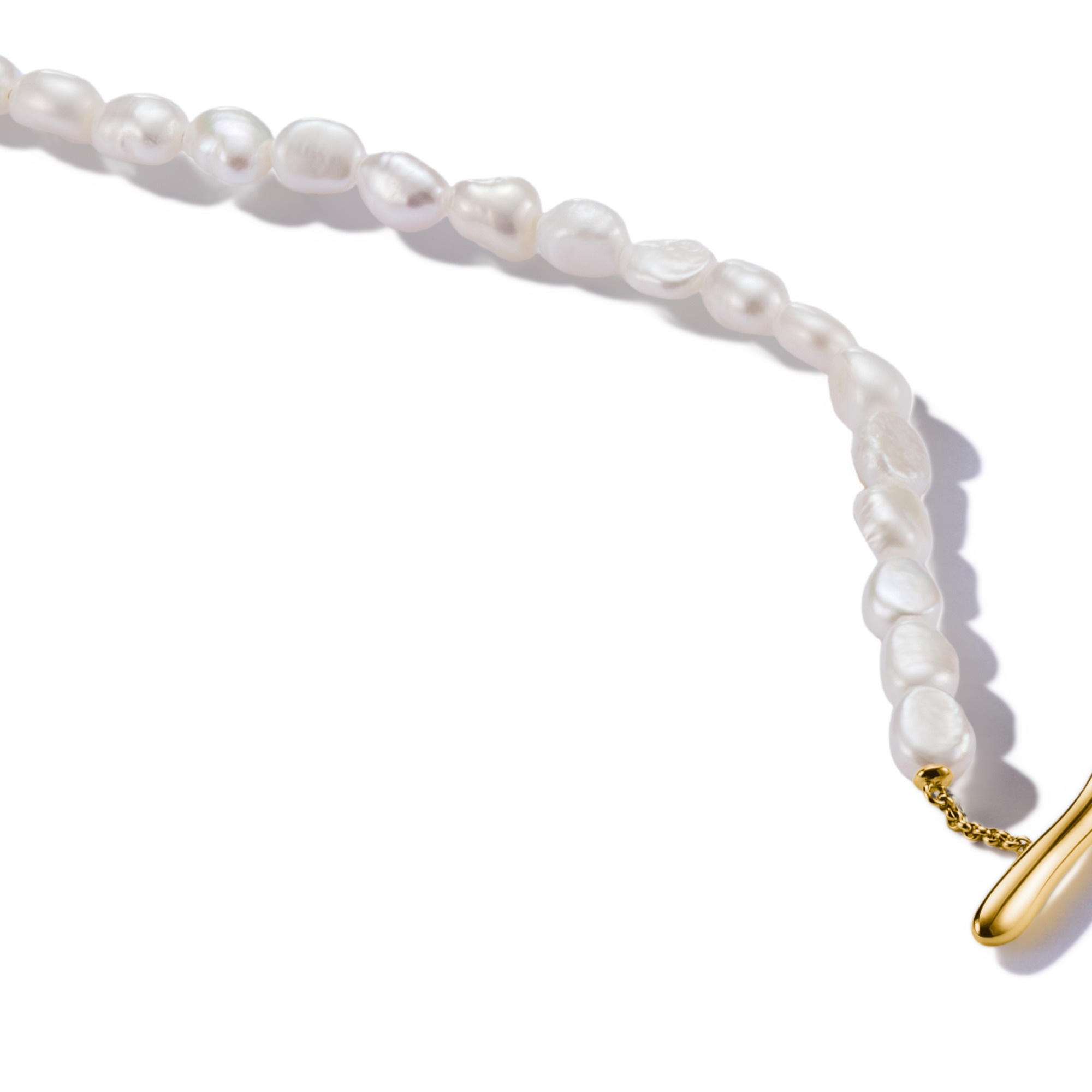 THOMAS SABO Kette mit Anhänger »Natural Beauty Perlenkette mit organischem Verschluss, Bold Elegance« mit Süßwasserzuchtperle