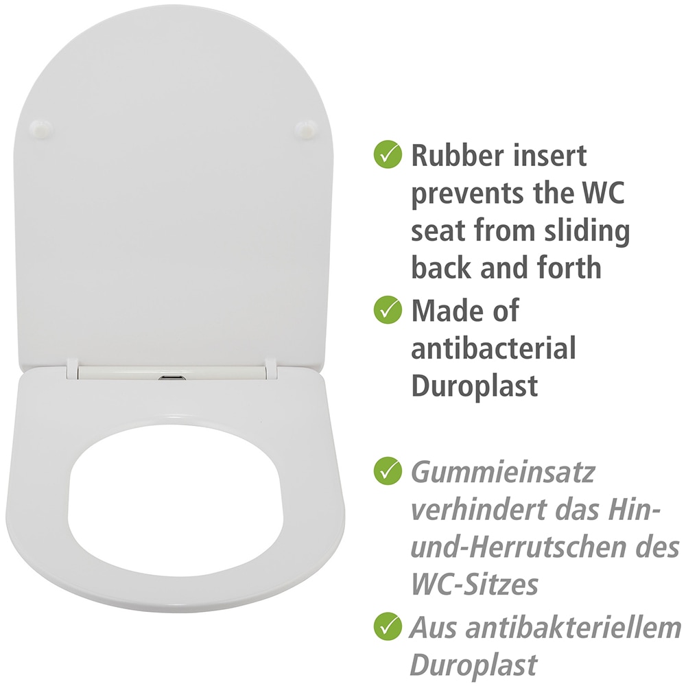 WENKO WC-Sitz »Modell Galati« aus Duroplast, ultraflach, D-Form, mit Absenkautomatik