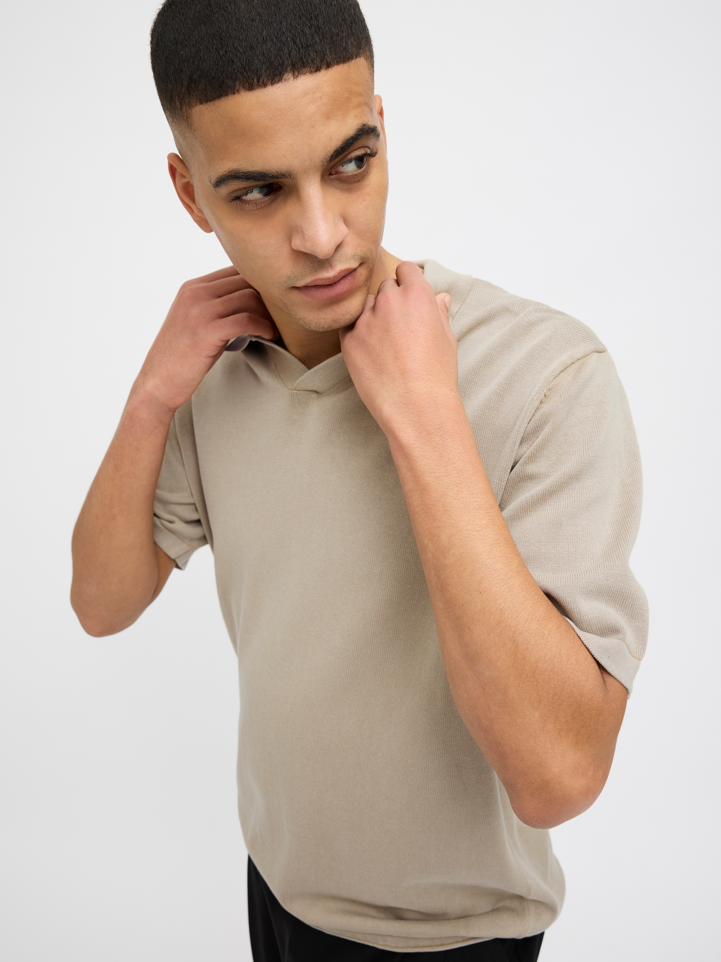 Jack & Jones Kurzarmpullover »JJELEO KNIT POLO SS LN« mit Polo Kragen