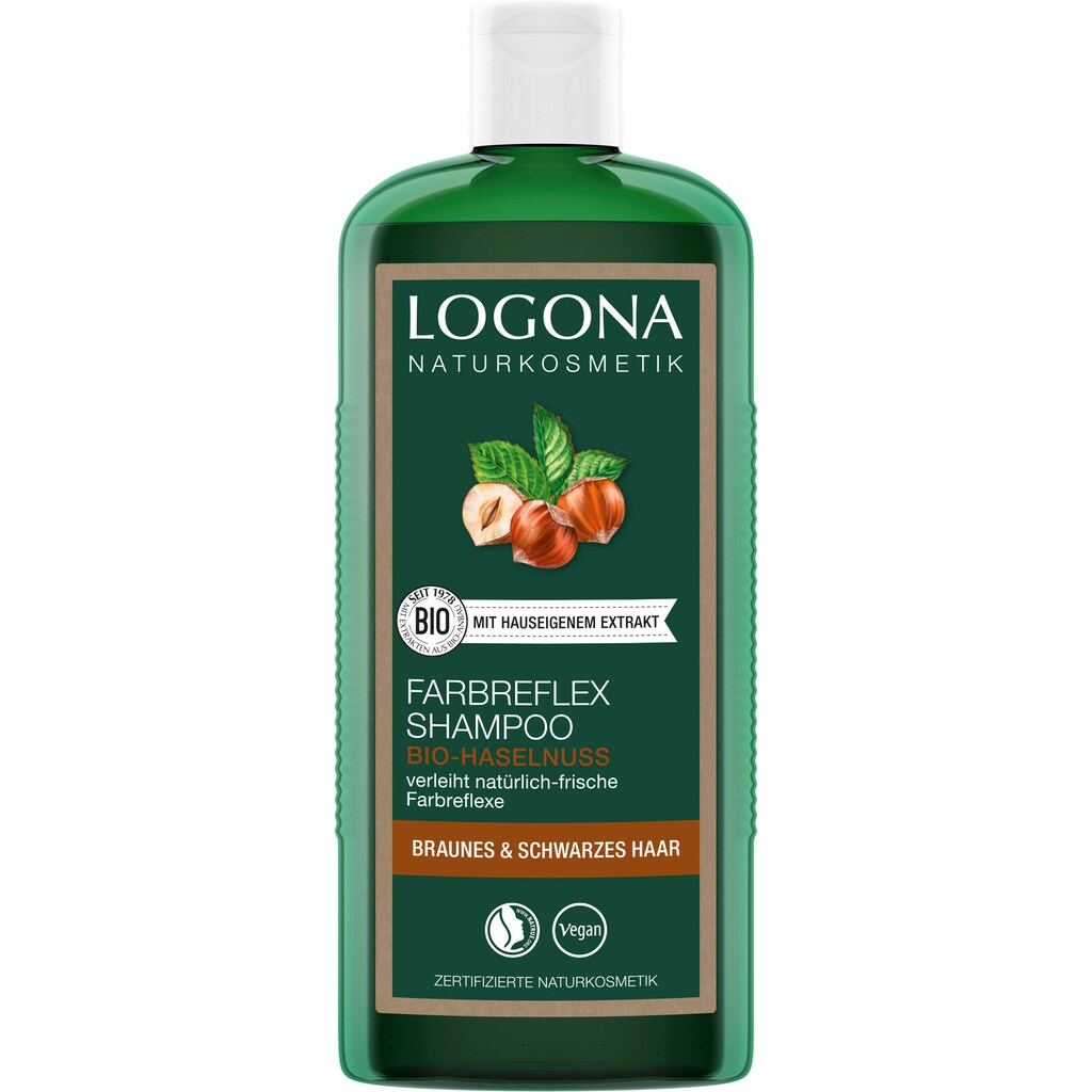 LOGONA Haarshampoo »Logona Farbreflex Shampoo Braun-Schwarz Bio-Haselnuss«