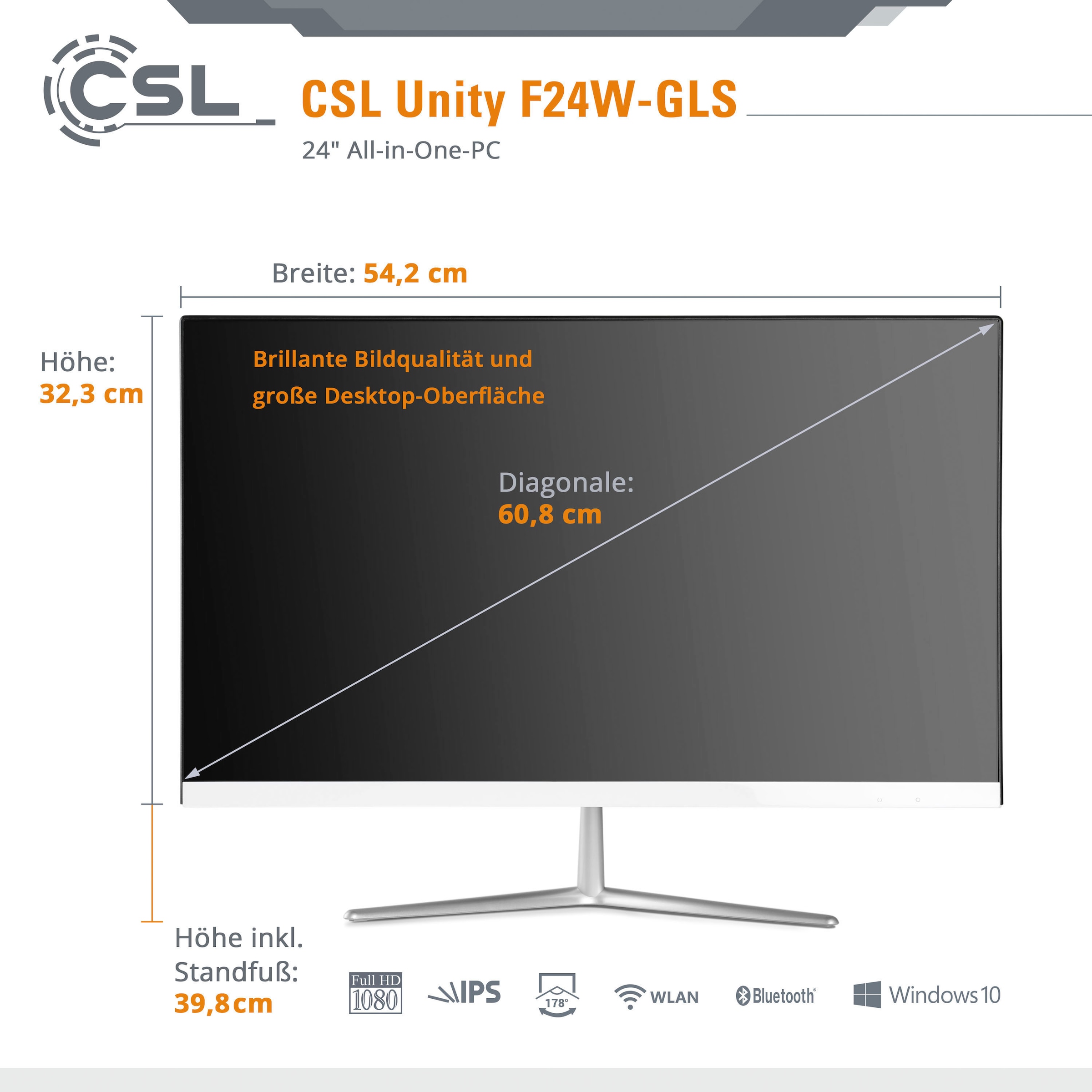 Pro« ➥ | »Unity Garantie 3 mit XXL Windows F24-GLS UNIVERSAL Jahre All-in-One PC CSL 10