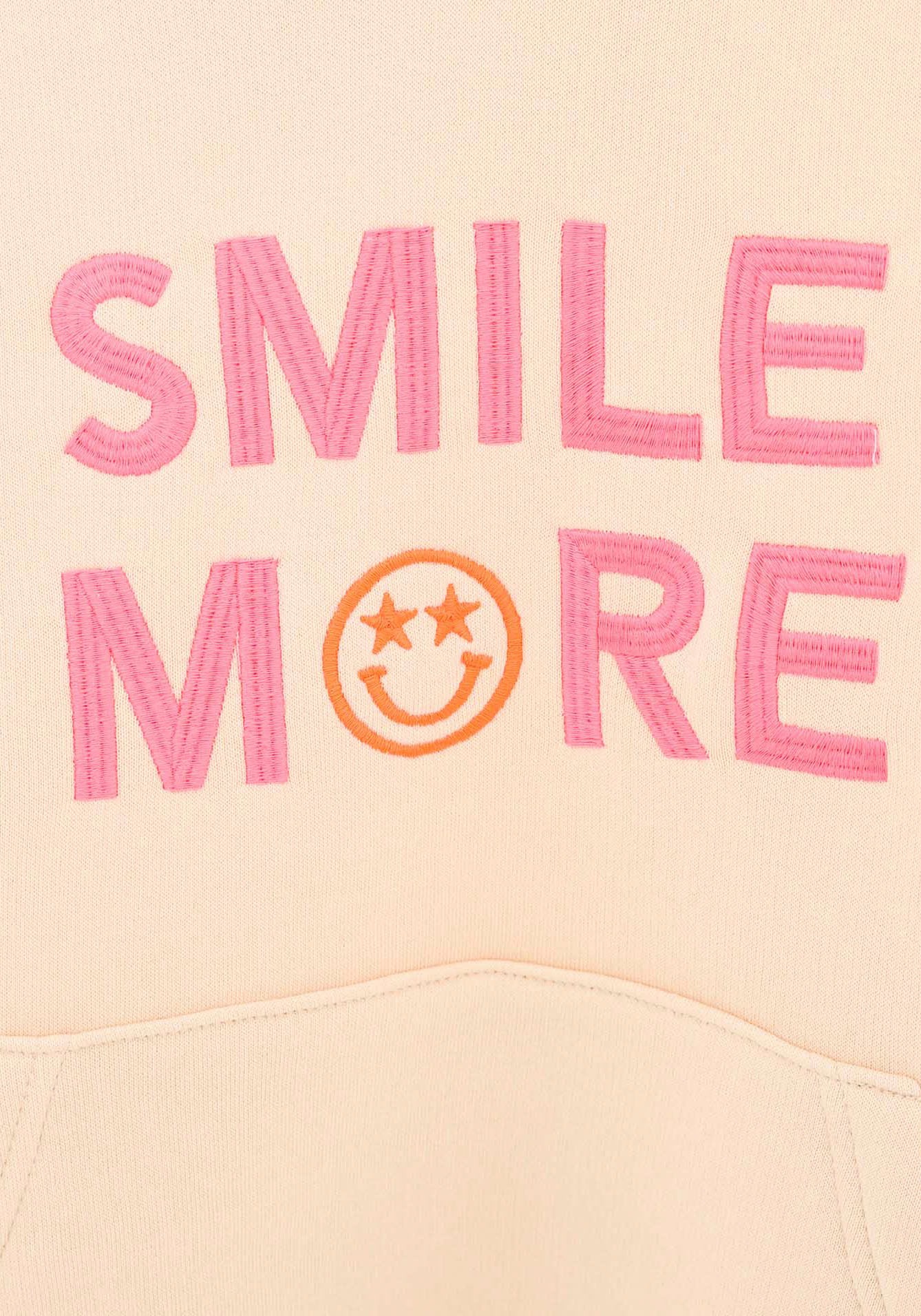 Zwillingsherz Hoodie »"Jovanna" Kids«, mit "Smile More"-Aufstick und neonfarbenen Armbündchen