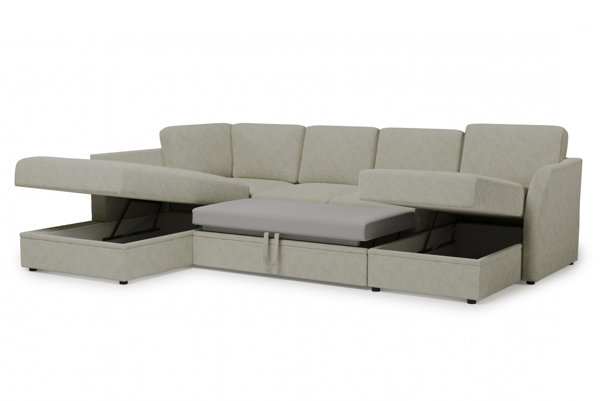 Home affaire Wohnlandschaft »Lavars Schlafsofa« mit Bettfunktion und Stauraum, in zwei verschiedenen Bezugsqualitäten