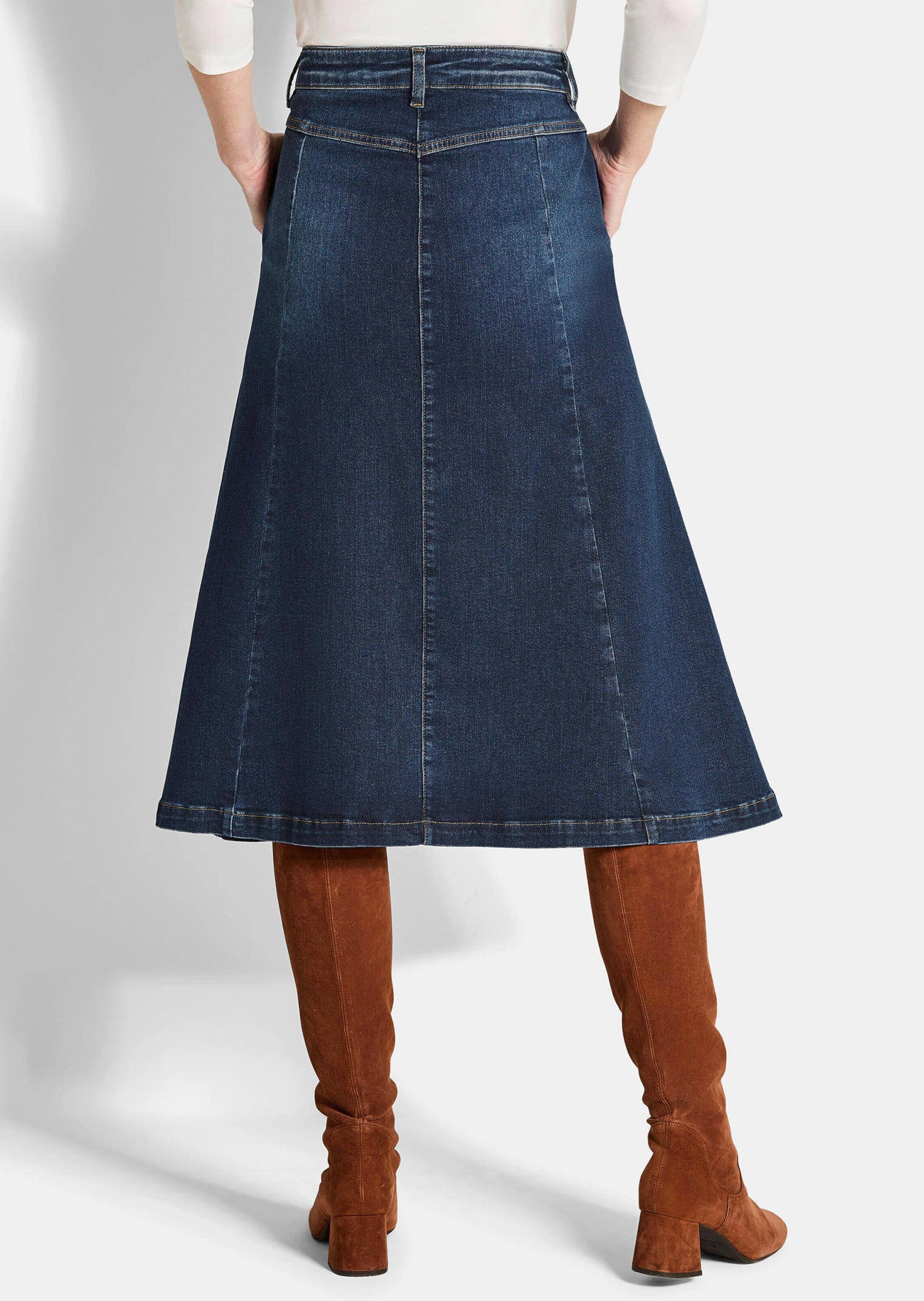 GOLDNER Jeansrock »Kurzgröße Bequemer Denim-Rock mit Formbund«