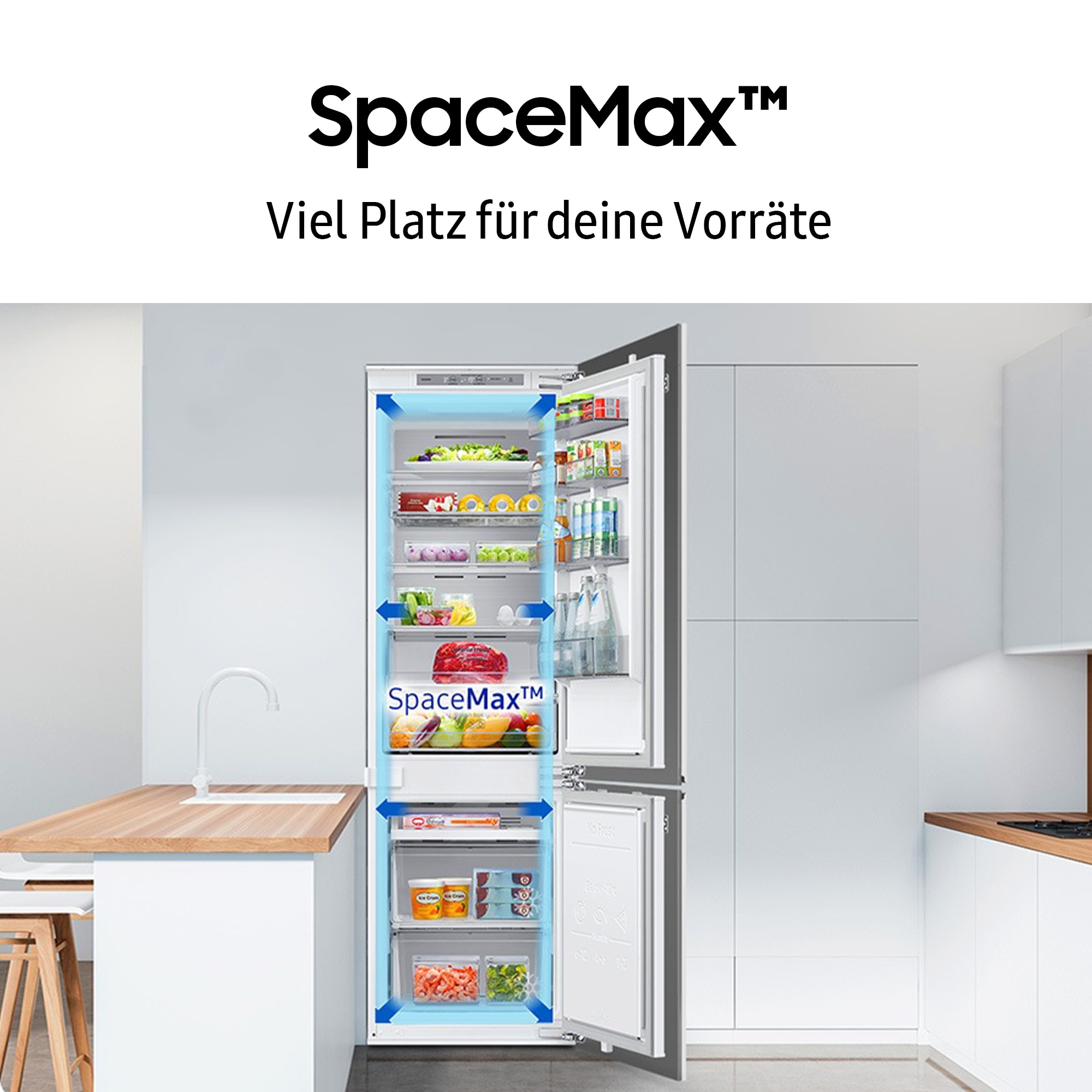 Samsung Einbaukühlgefrierkombination BRB8OF »BRB80F26BDFO«, Twin Cooling Plusᵀᴹ ‑ Verlängert Frische und Geschmack