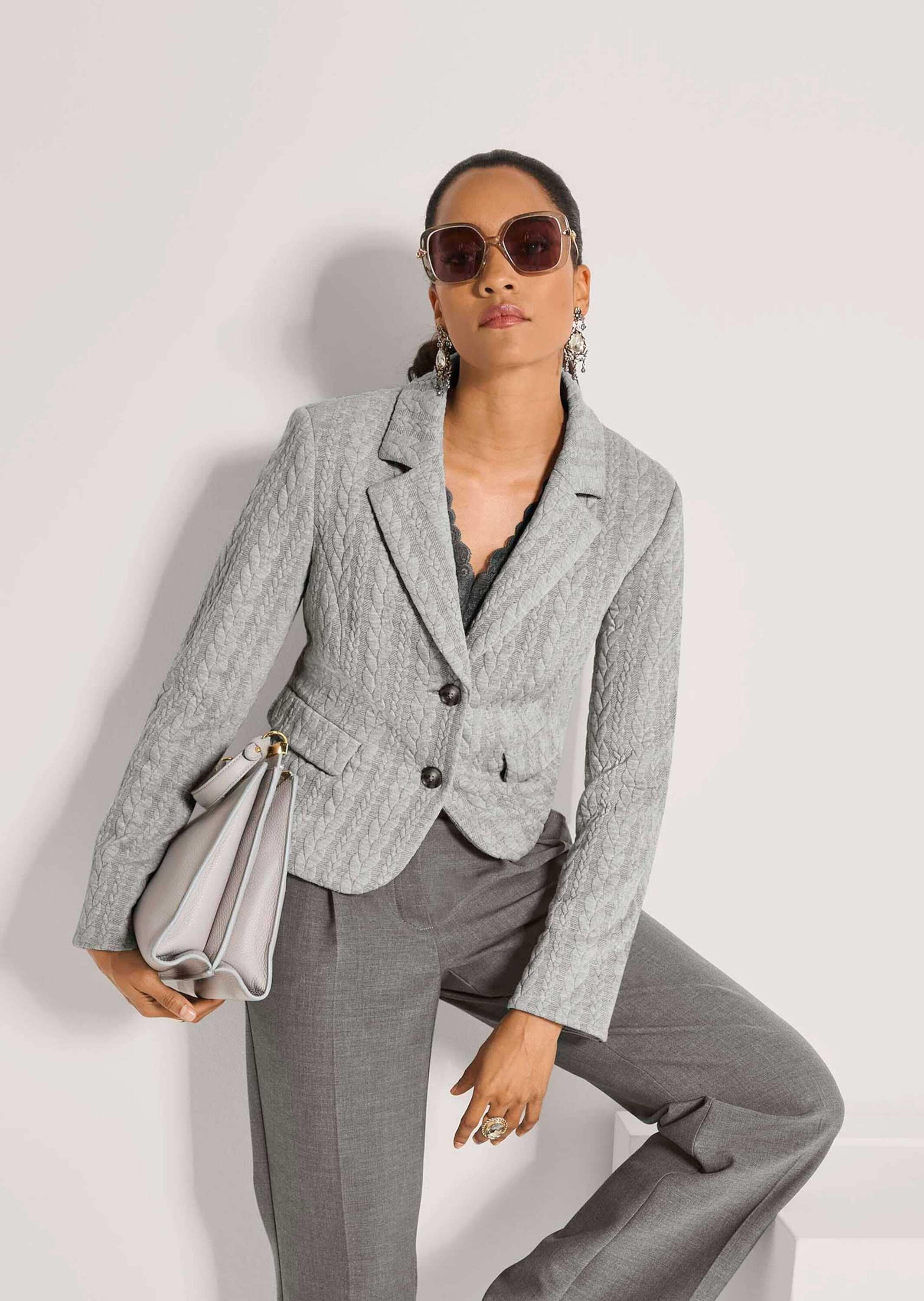 MADELEINE Jackenblazer »Blazer Jersey-Blazer mit Zopfstruktur«