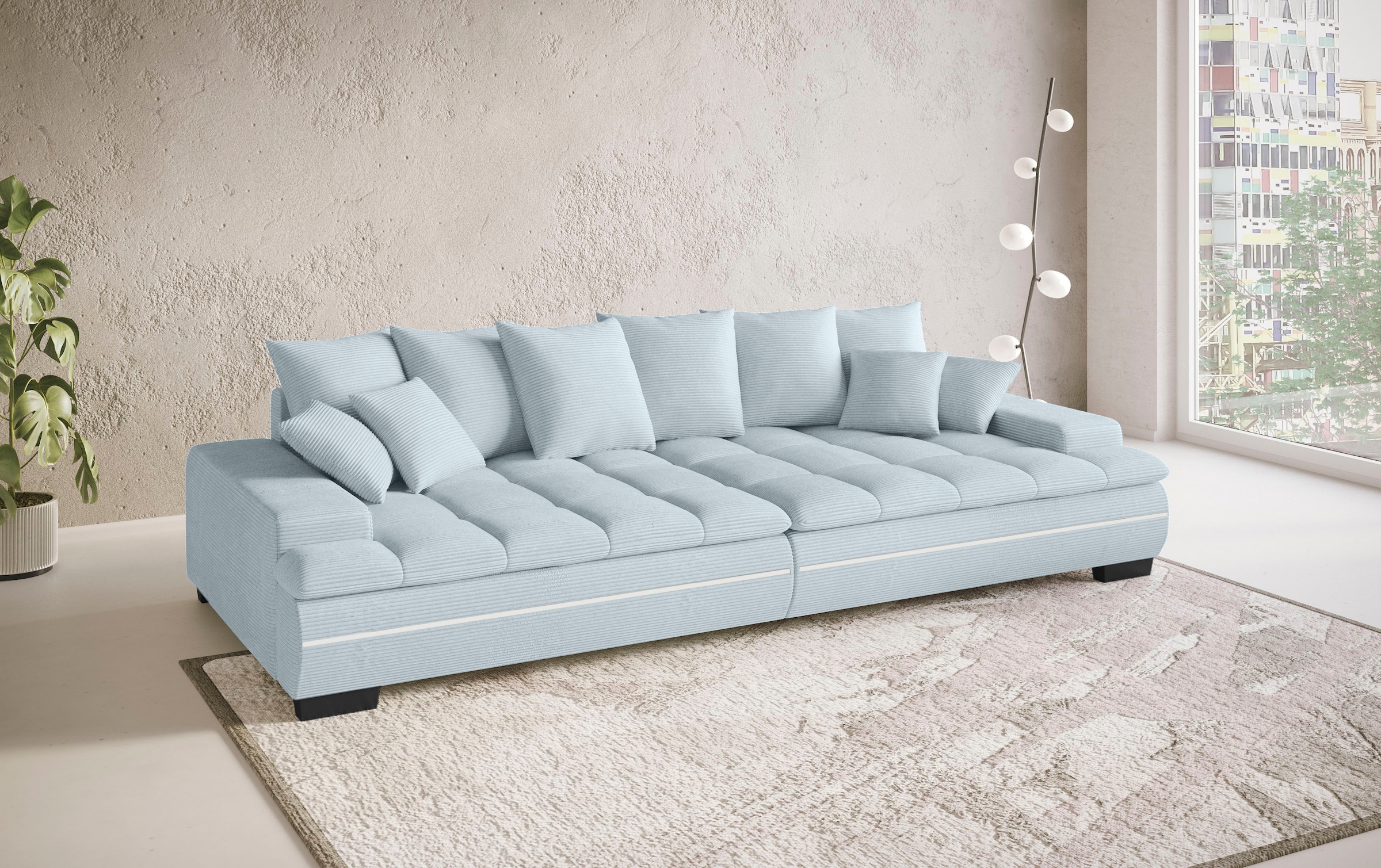 Mr. Couch Big-Sofa »Haiti II«, RGB-LED Beleuchtung, Kaltschaumpolsterung, bis 140 kg belastbar