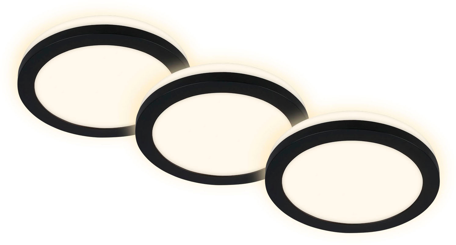 Briloner Leuchten LED Einbauleuchten, 3er-Set, LED Leuchtmodul fest integriert, Schutzart IP44
