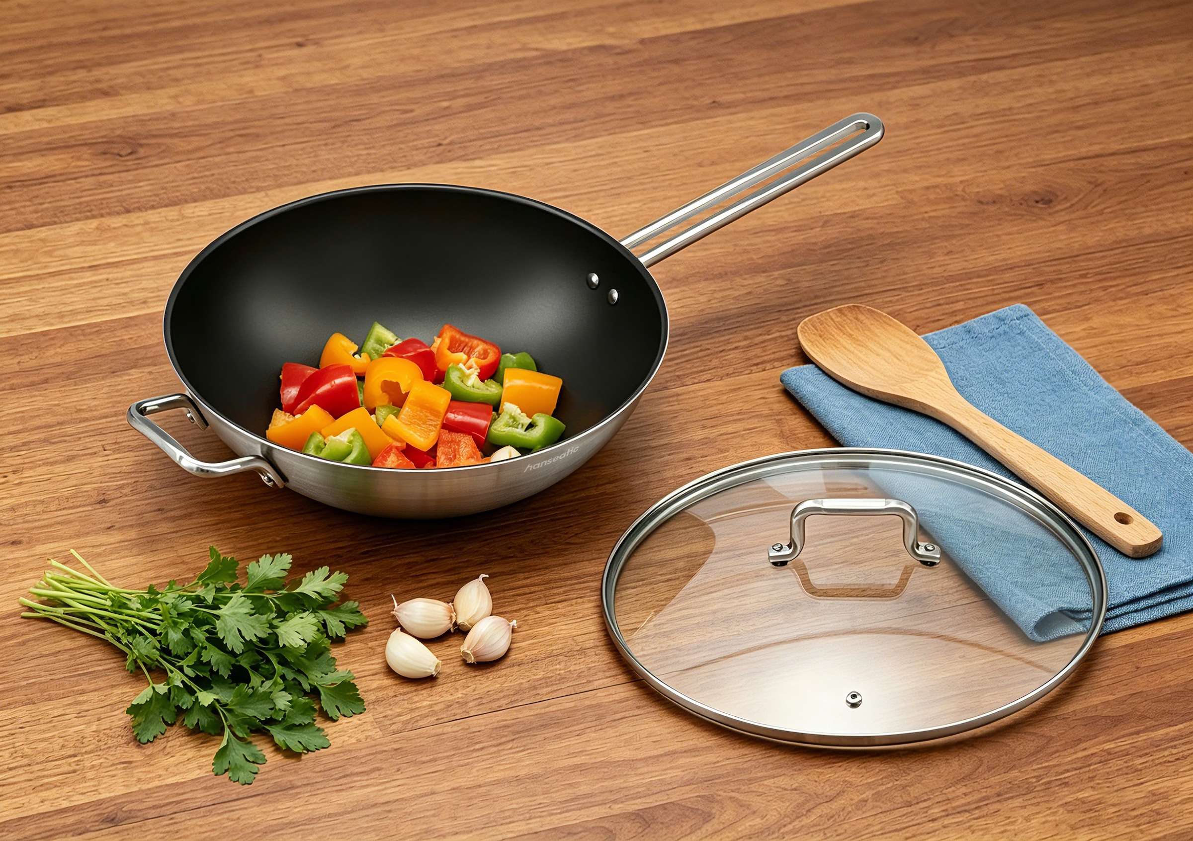 Hanseatic Wok »DAILY« Edelstahl 18/10 1 tlg. mit Antihaftbeschichtung, für alle Herdarten, Induktion