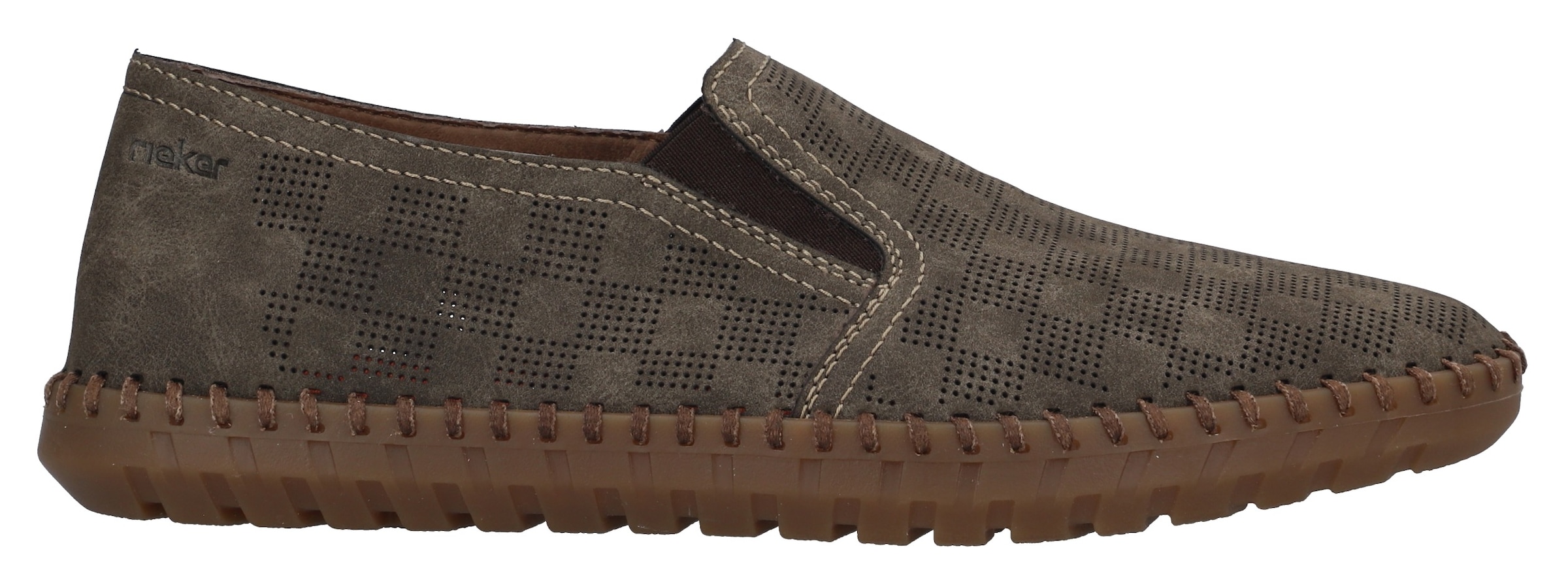 Rieker Slipper  , Loafer, Schlupfschuh, Casual-Slipper mit kleinen Stretcheinsätzen