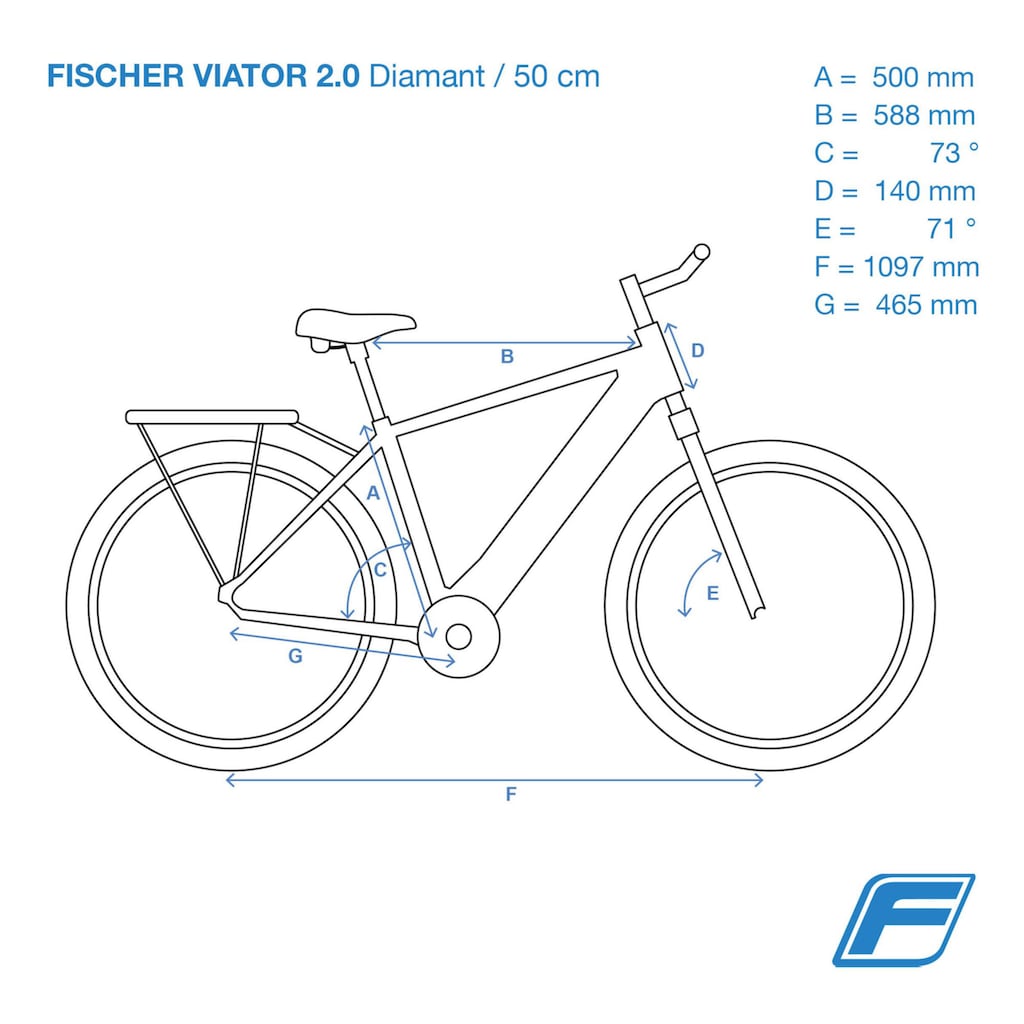 FISCHER Fahrrad E-Bike »VIATOR 2.0 557 50«, 8 Gang, Shimano, Acera Kettenschaltung, (mit Akku-Ladegerät-mit Werkzeug)