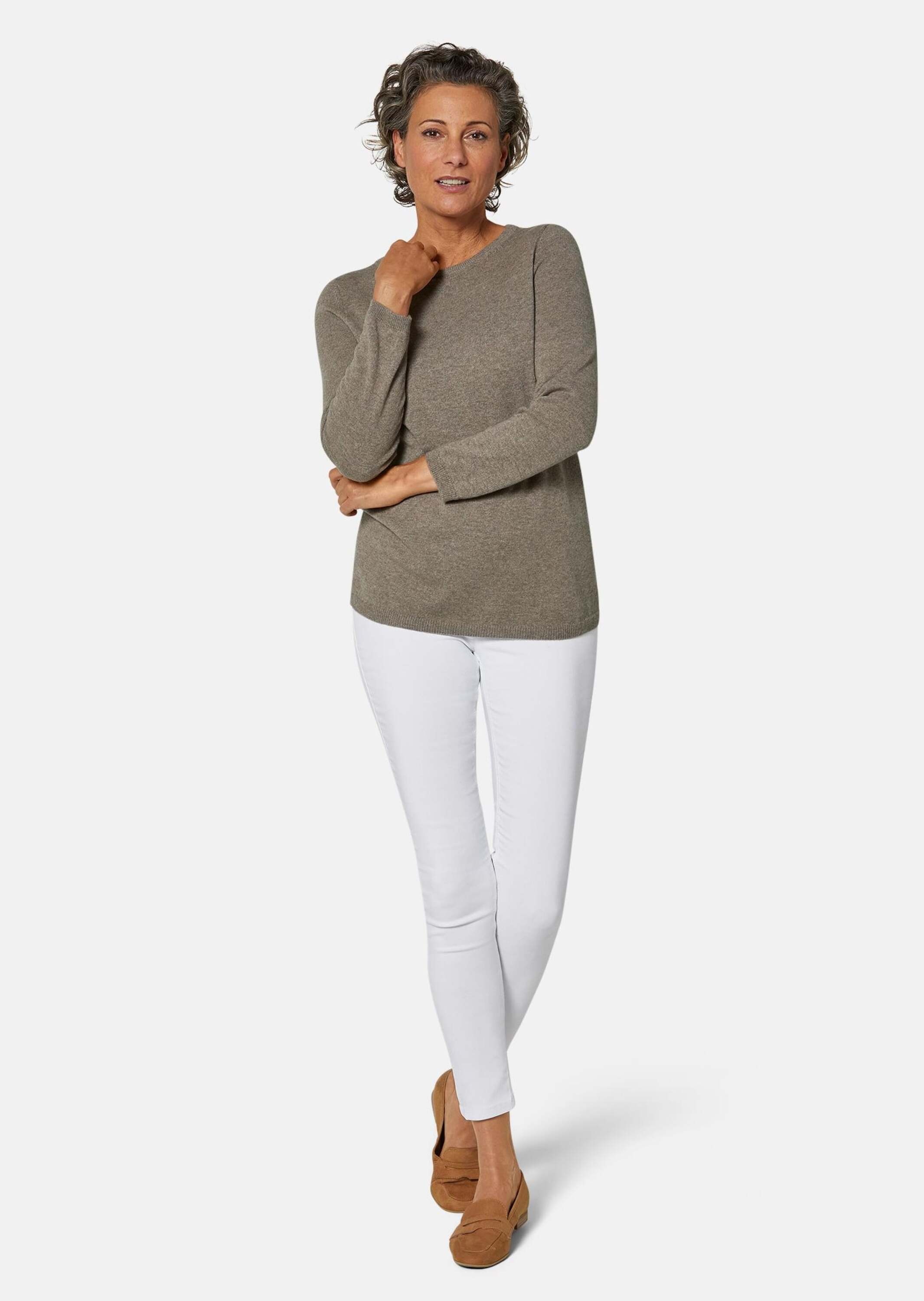 GOLDNER Strickpullover »Kurzgröße Feinstrickshirt mit U-Boot-Ausschnitt« keine/nicht relevant