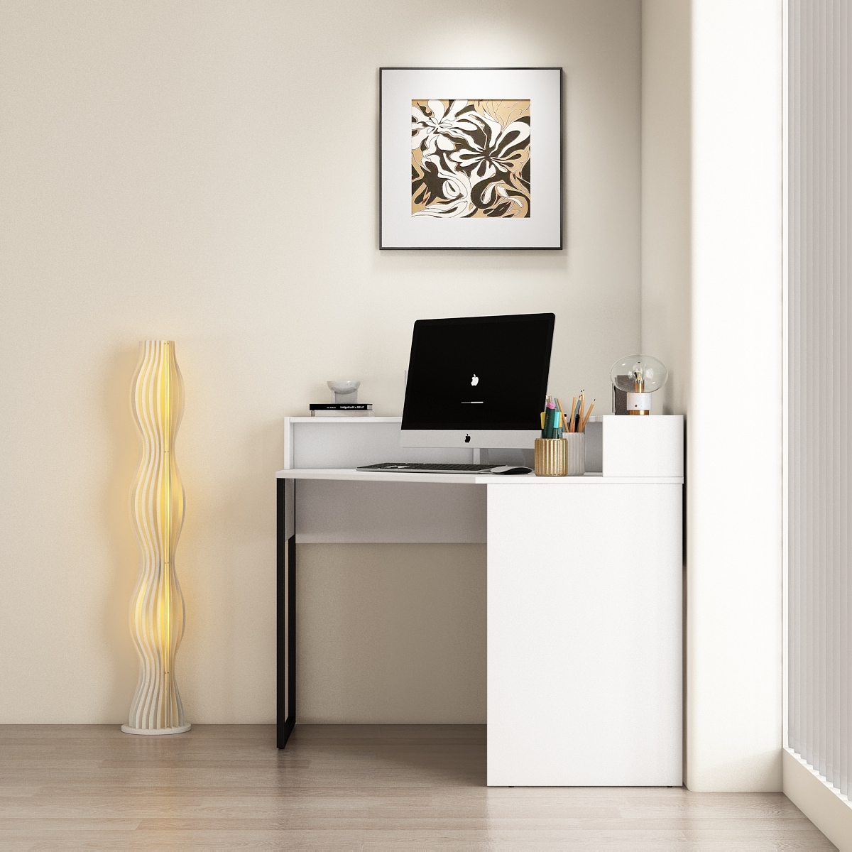 OTTO home Eckschreibtisch »Moid«, mit Schreibtischaufsatz, modernes Design, B. 100 cm