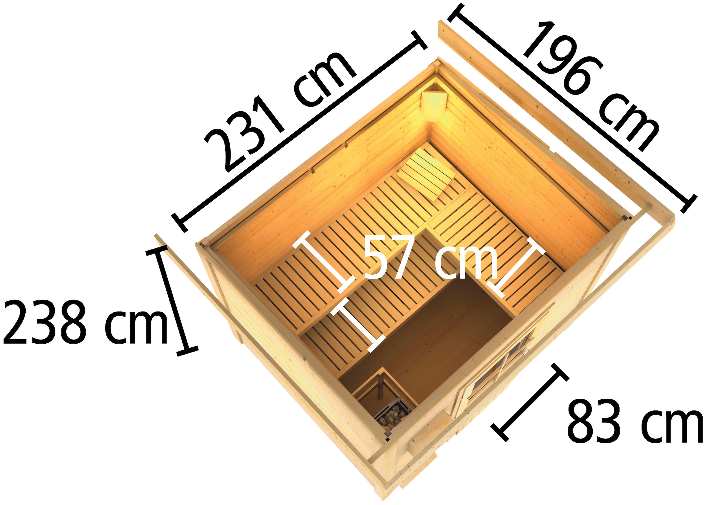 Karibu Saunahaus »Ralf« klassische Tür
