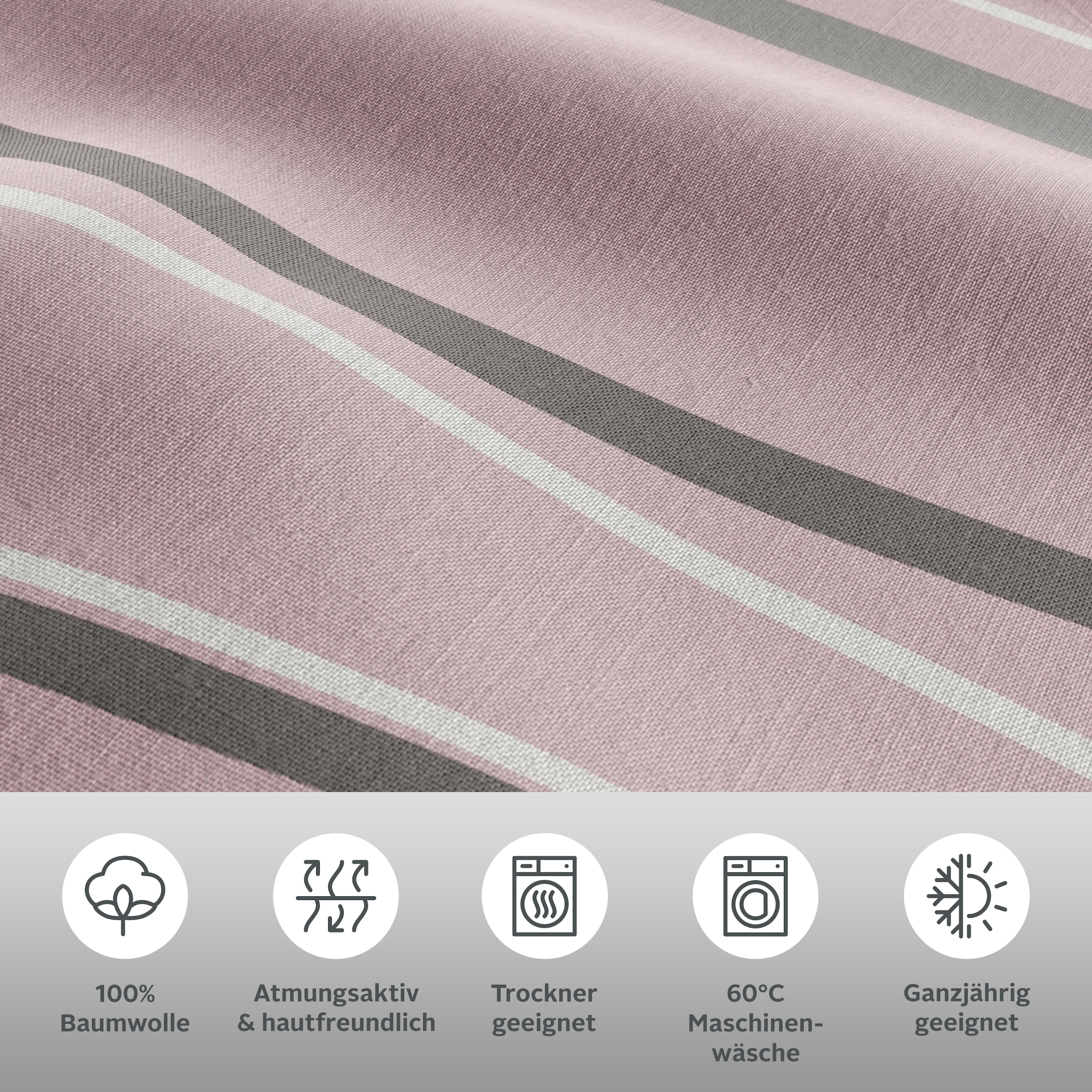 OTTO home Wendebettwäsche »Alvara« 2 Stk. tlg. in Gr. 135x200 oder 155x220 cm, 100% Baumwolle, grafisches Motiv