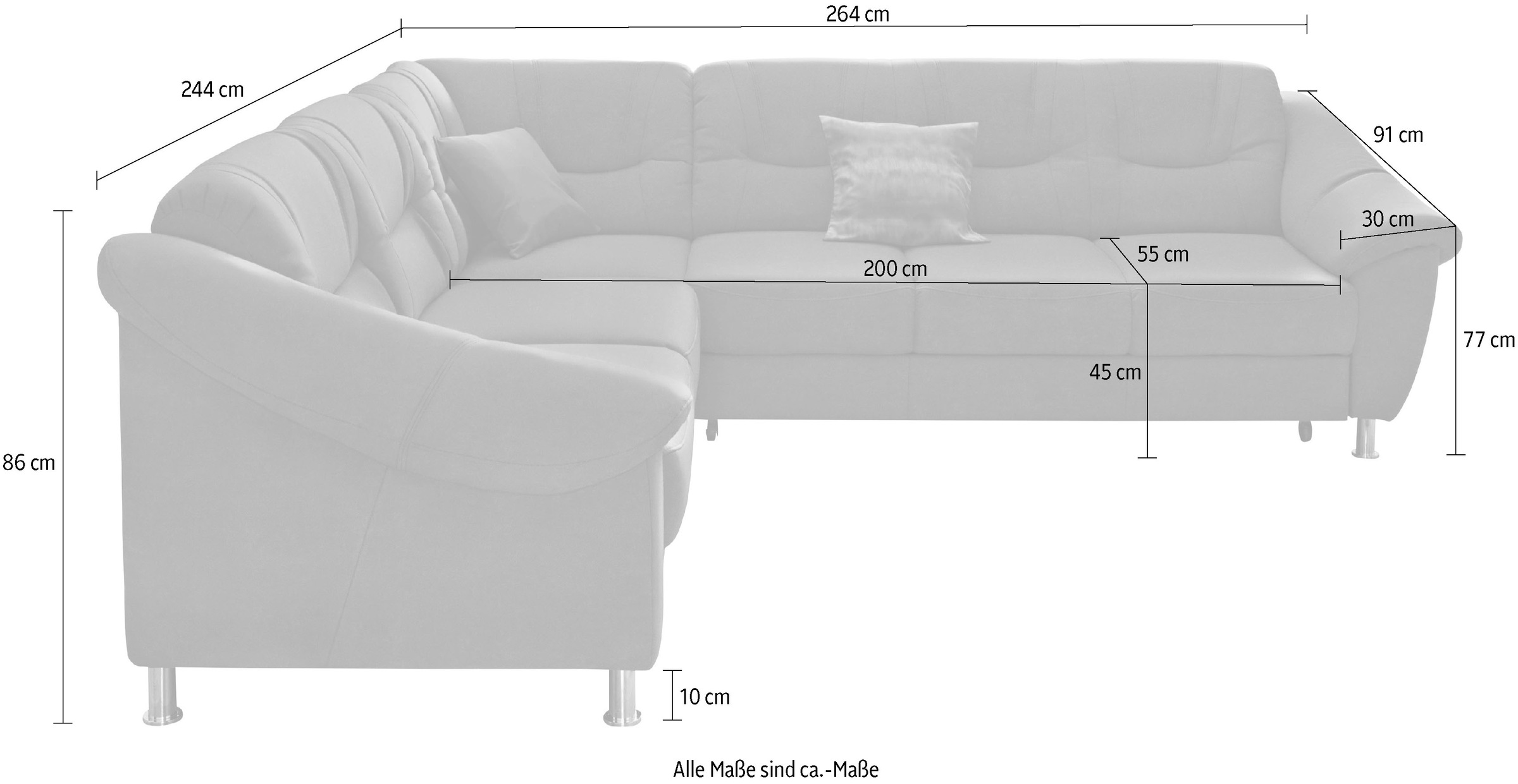 sit&more Ecksofa »Salsa L-Form«, mit Federkern, wahlweise mit Bettfunktion