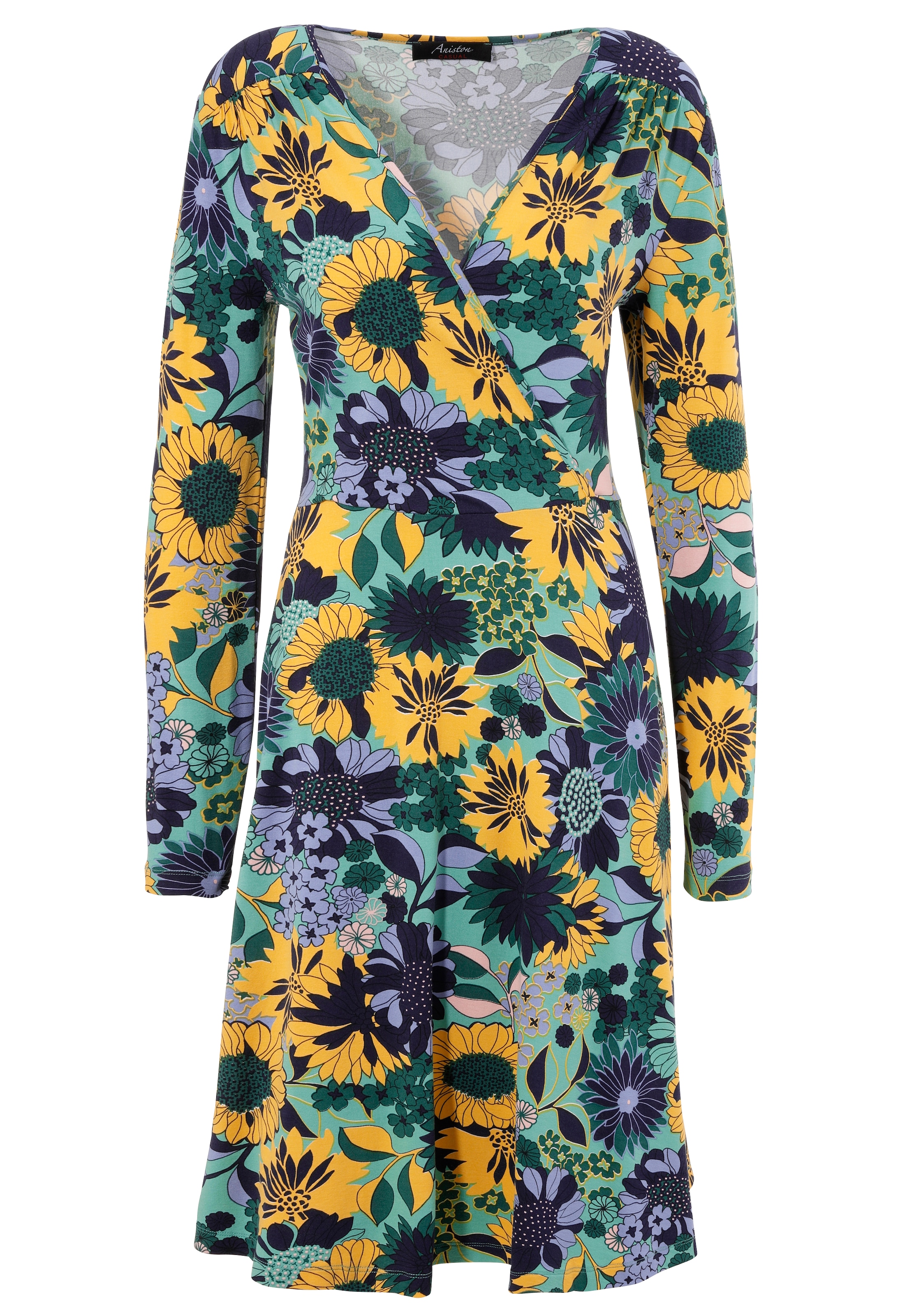 Aniston CASUAL Jerseykleid, mit V-Ausschnitt in Wickel-Optik