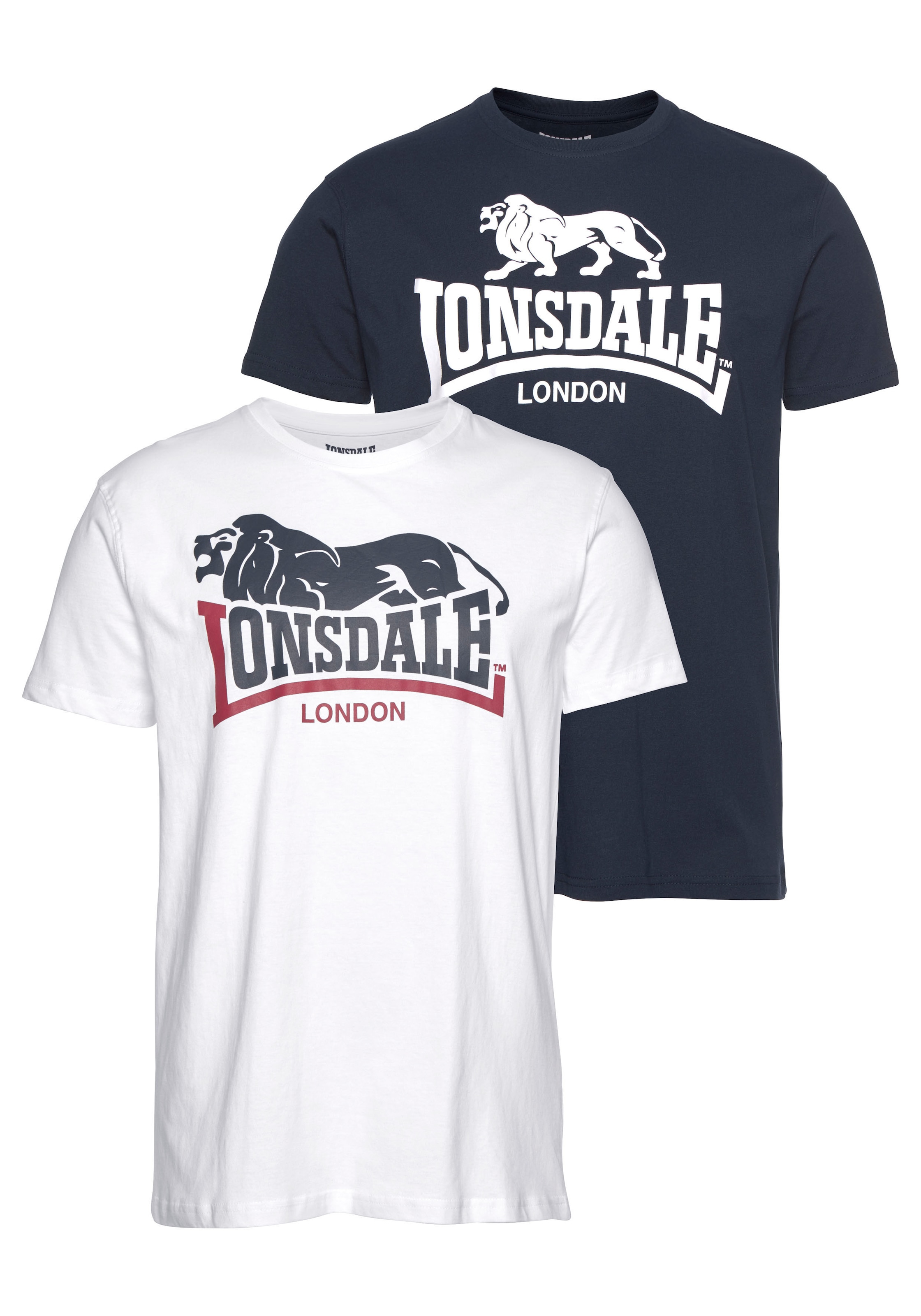 Lonsdale T-Shirt »LOSCOE«, (Packung, 2 tlg., 2er-Pack), Doppelpack