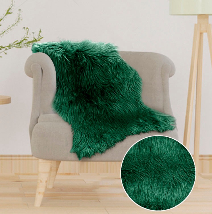 Home affaire Fellteppich »Valeria«, fellförmig, 60 mm Höhe, Kunstfell Teppich rund, besonders weich und flauschig, fußbodenheizungsgeeignet, pflegeleicht, ideale Teppiche für Wohnzimmer, Schlafzimmer und Esszimmer