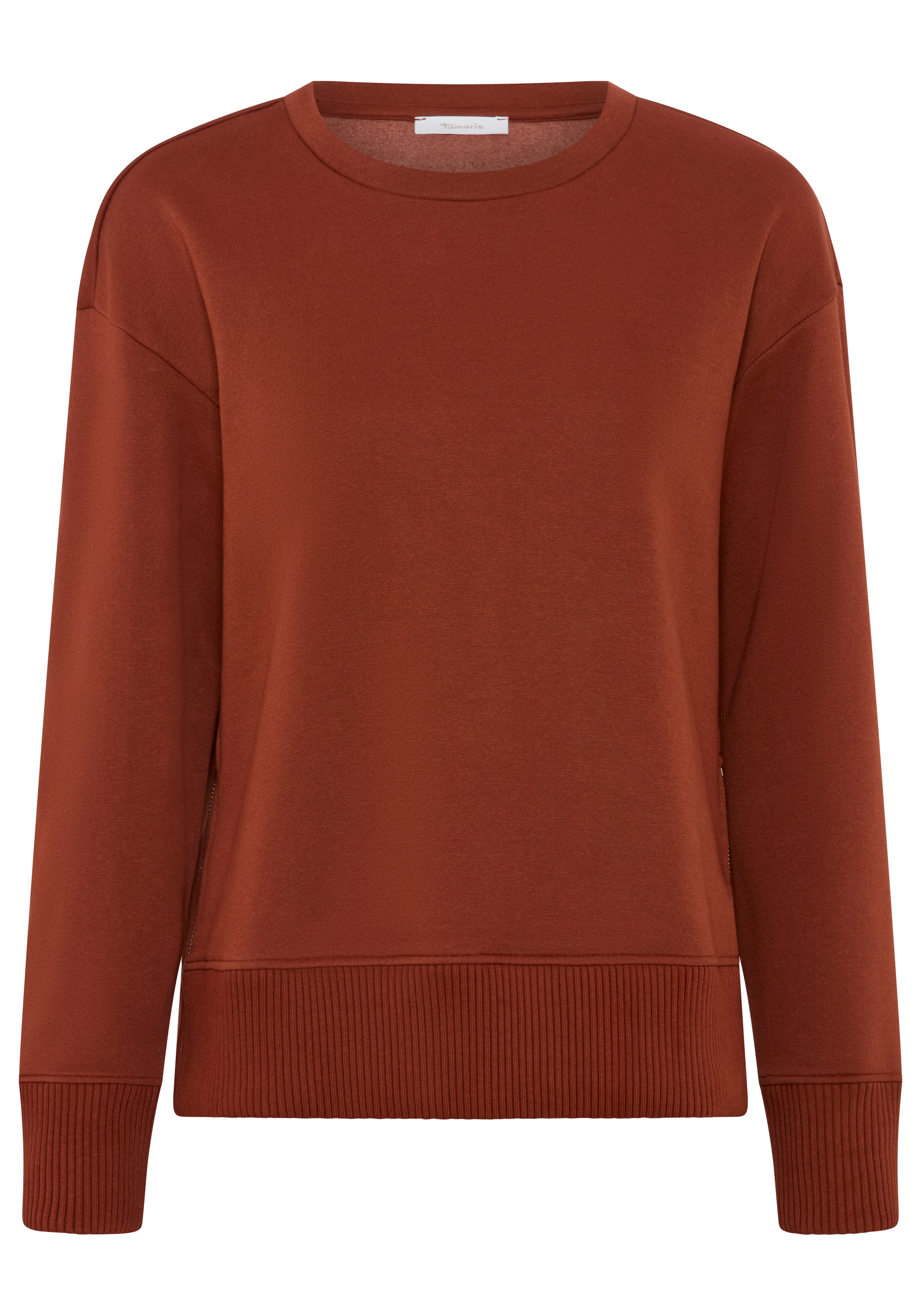 Tamaris Sweatshirt »mit seitlichen Reißverschlüssen«, aus elastischer Baumwollqualität
