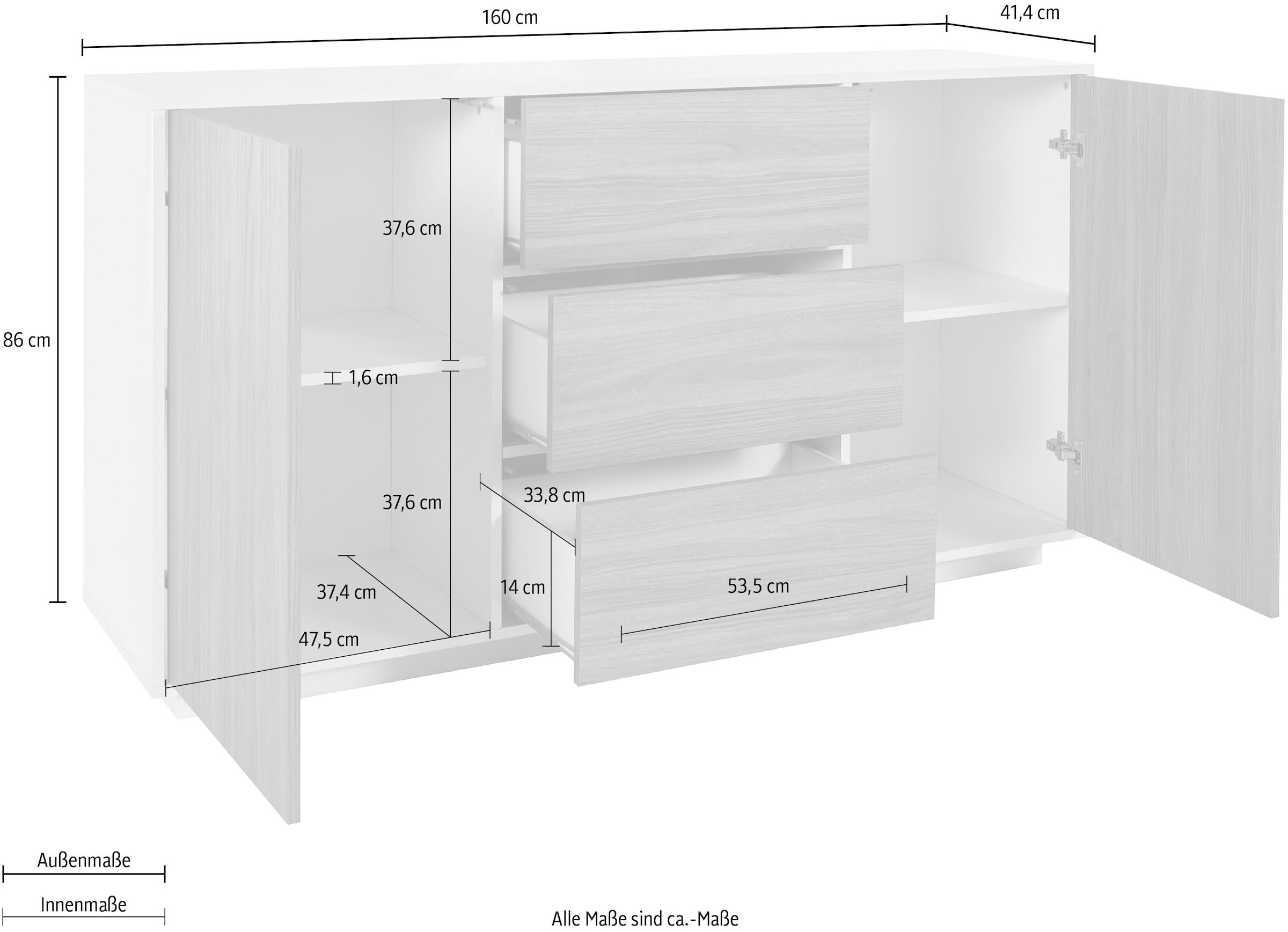 Home affaire Sideboard »bloom« Breite ca. 160 cm