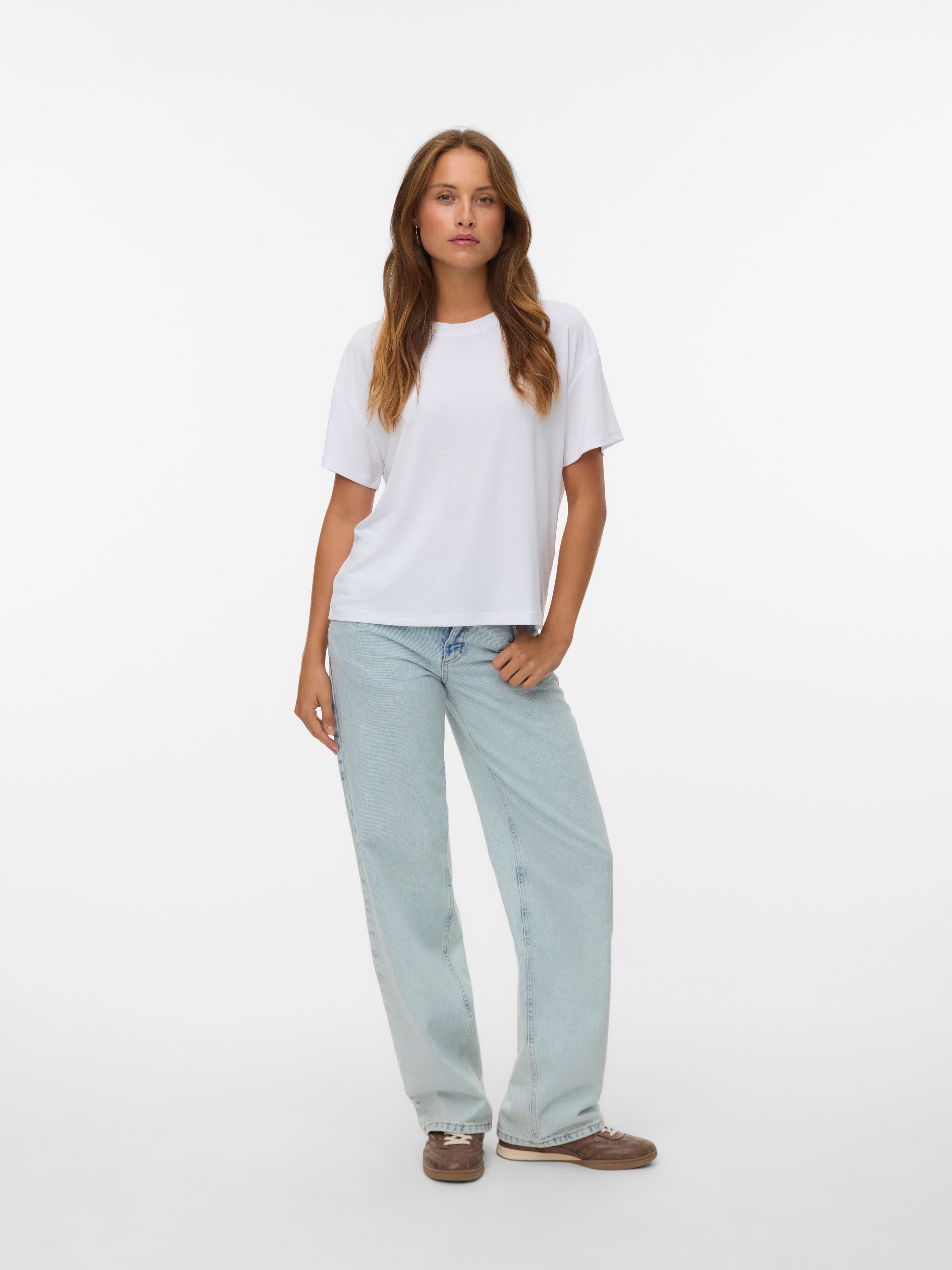 Vero Moda Kurzarmshirt »VMFILLI 2/4 TEE JRS NOOS« Materialmix, relaxed fit