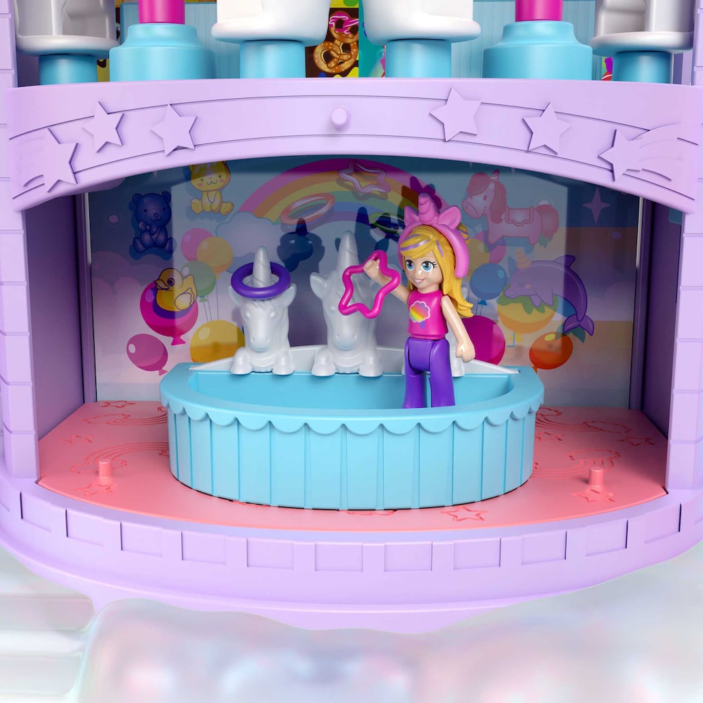 Polly Pocket Spielwelt »Pollyville Regenbogen-Einhornspaß Freizeitpark«