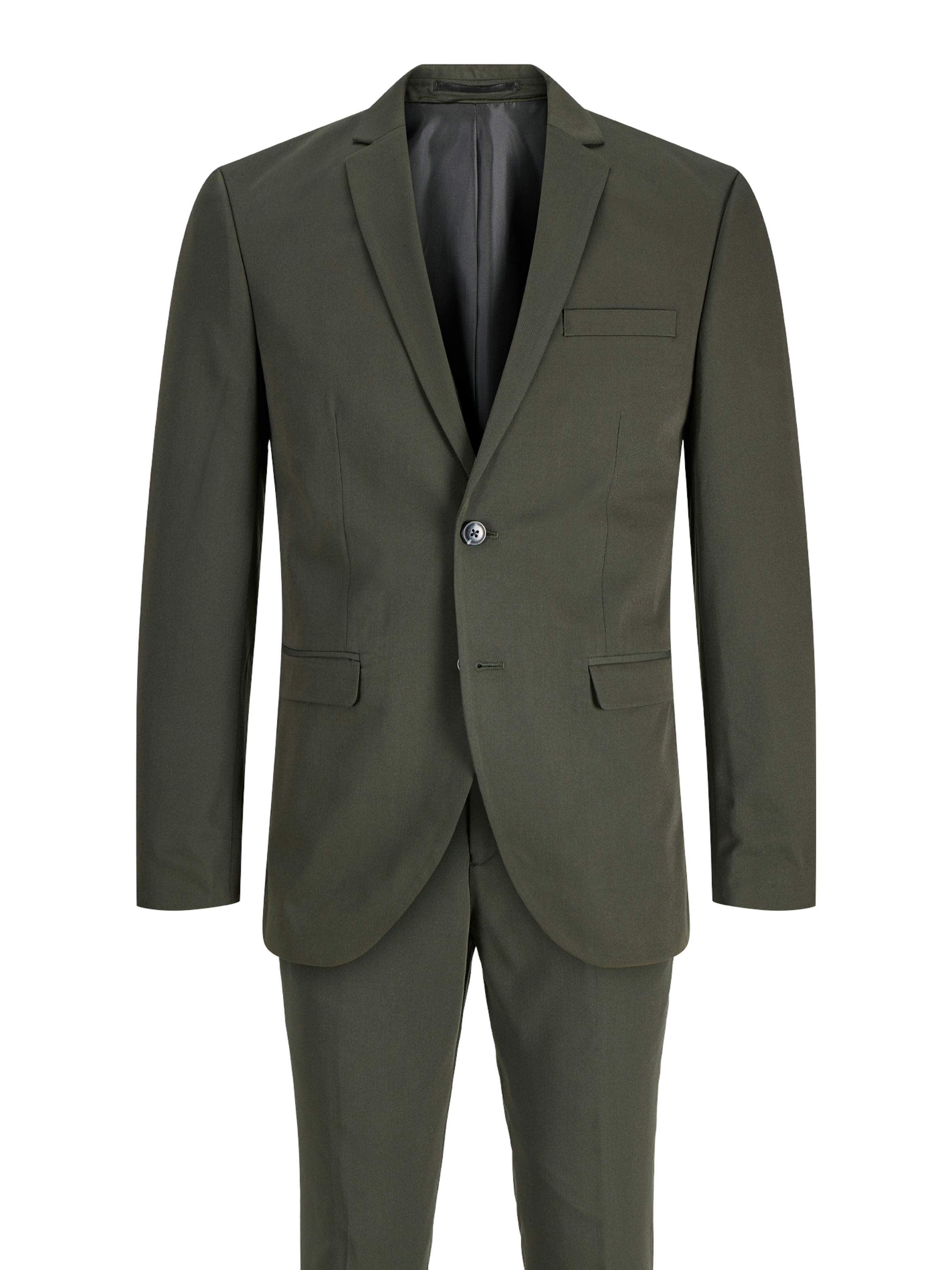 Jack & Jones Anzug »JPRFRANCO  Extra schmal, pflegeleicht, stilvoll mit fallendem Revers« Packung, 2 tlg. slim fit unifarben, modisch, slim fit, Kunstfaser
