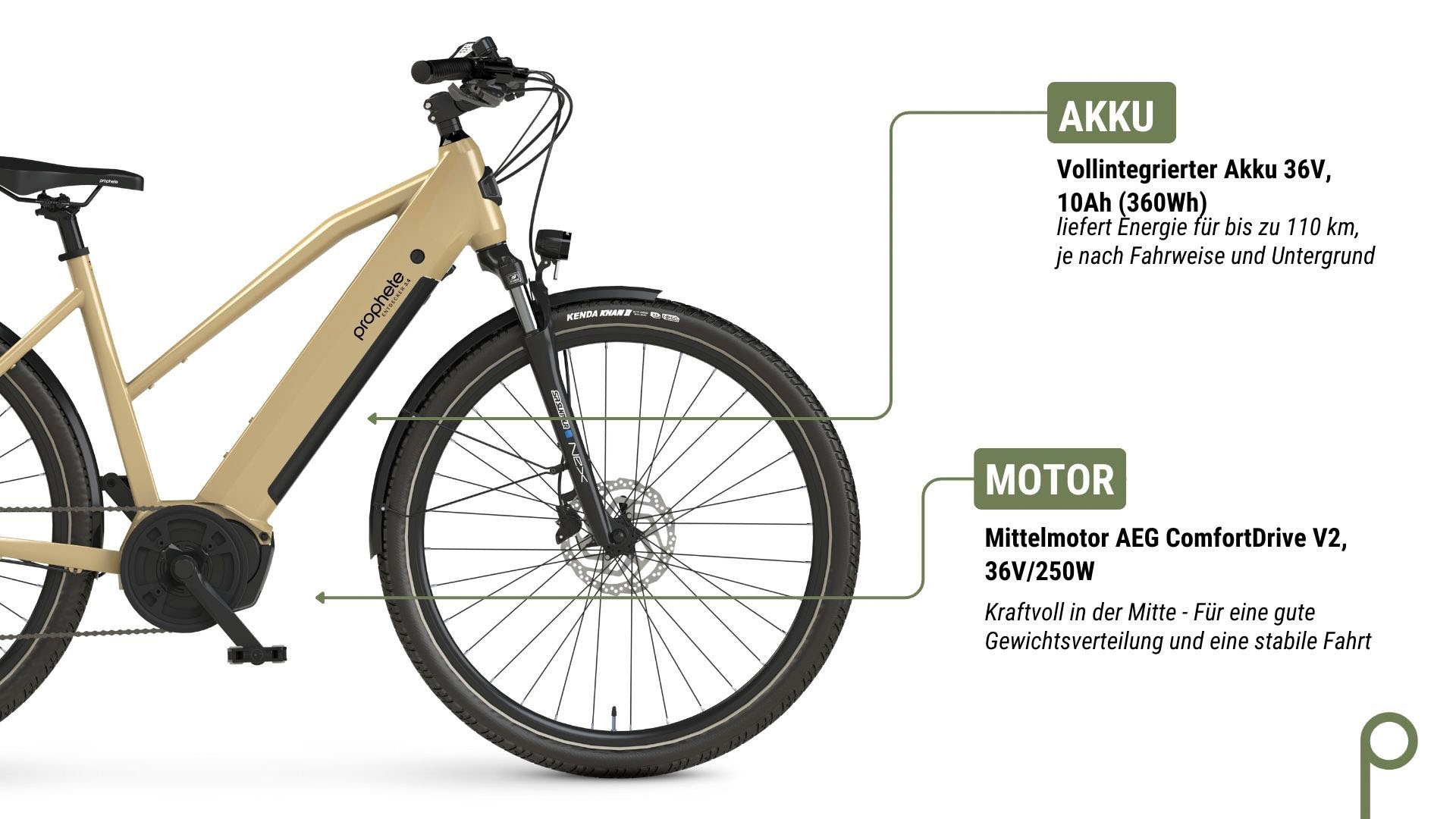 Prophete E-Bike »Entdecker 3.4«, 8 Gang, Shimano, Mittelmotor 250 W, Pedelec, Elektrofahrrad für Damen