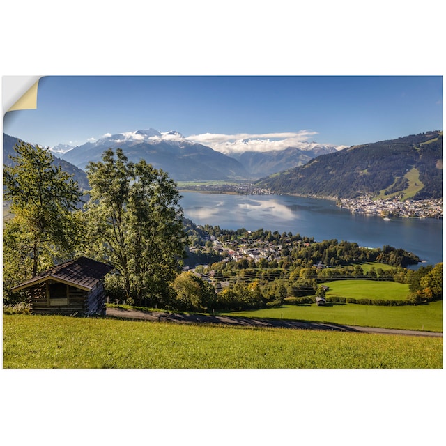 Artland Wandbild »Blick auf den Zeller See«, Berge & Alpenbilder, (1 St.),  als Wandaufkleber in verschied. Größen auf Rechnung bestellen