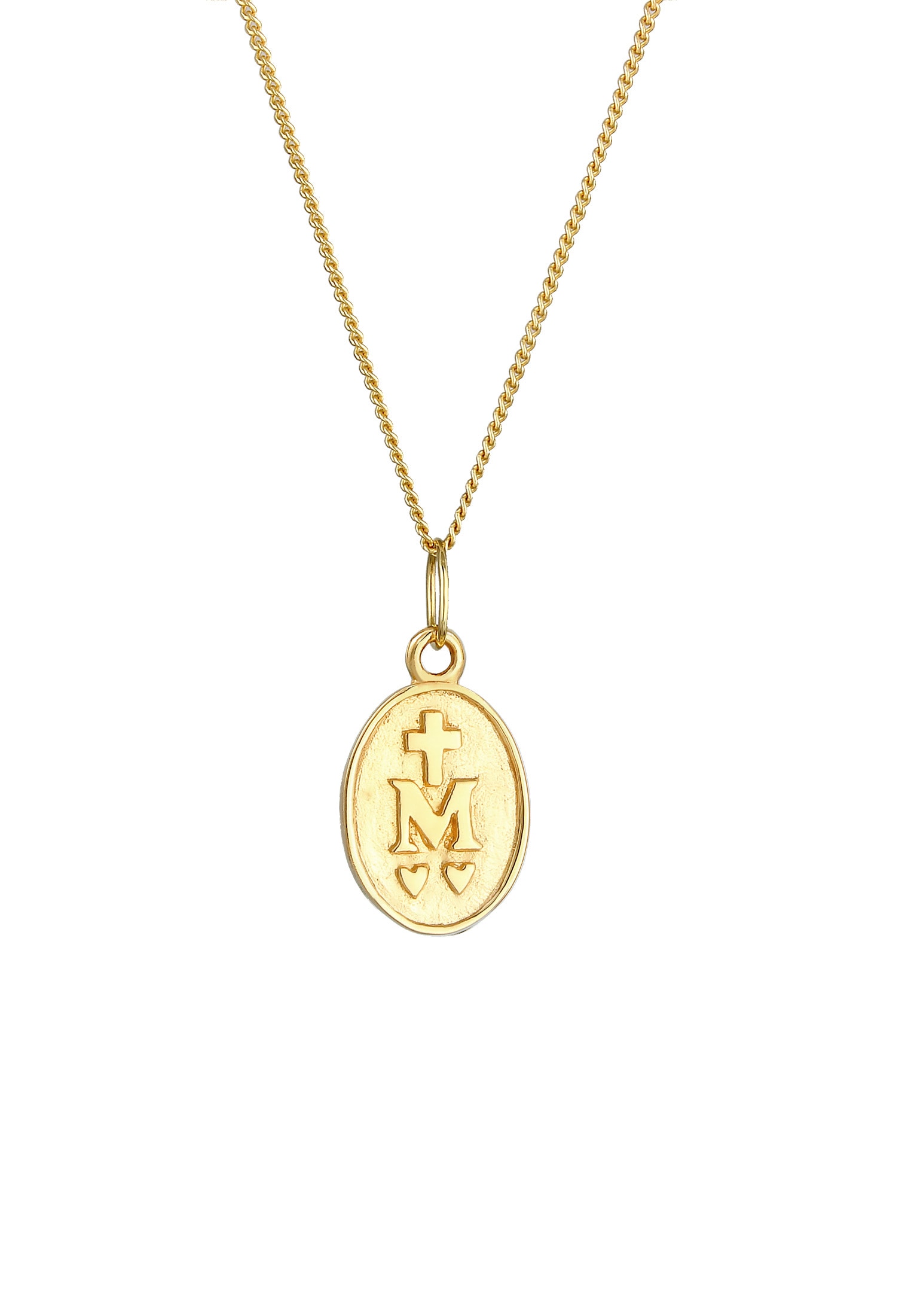 Elli Premium Kette mit Anhänger »Halskette Marienbild 375 Gelbgold«