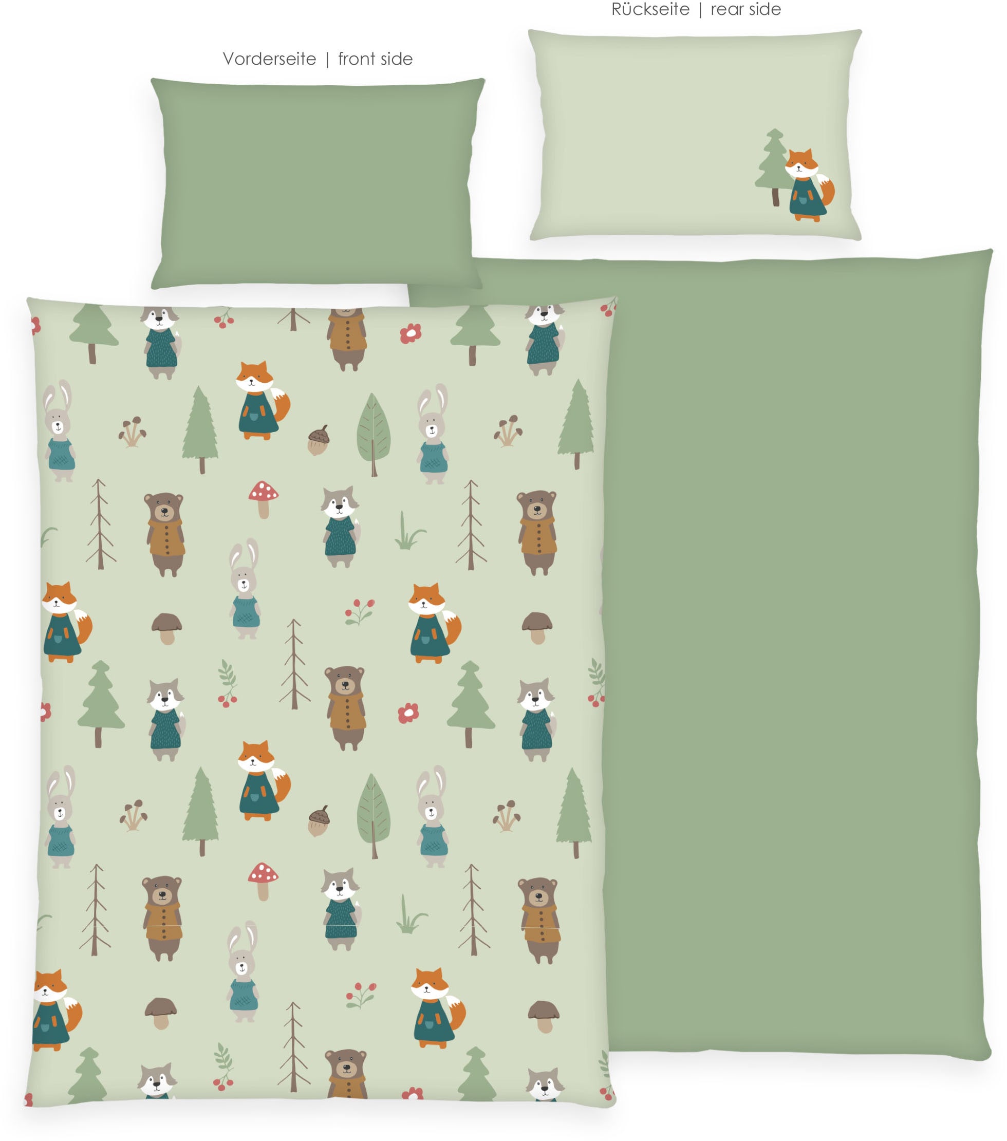 Baby Best Wendebettwäsche »babybest Waldtiere« 2 Stk. tlg. besonders kuschelig