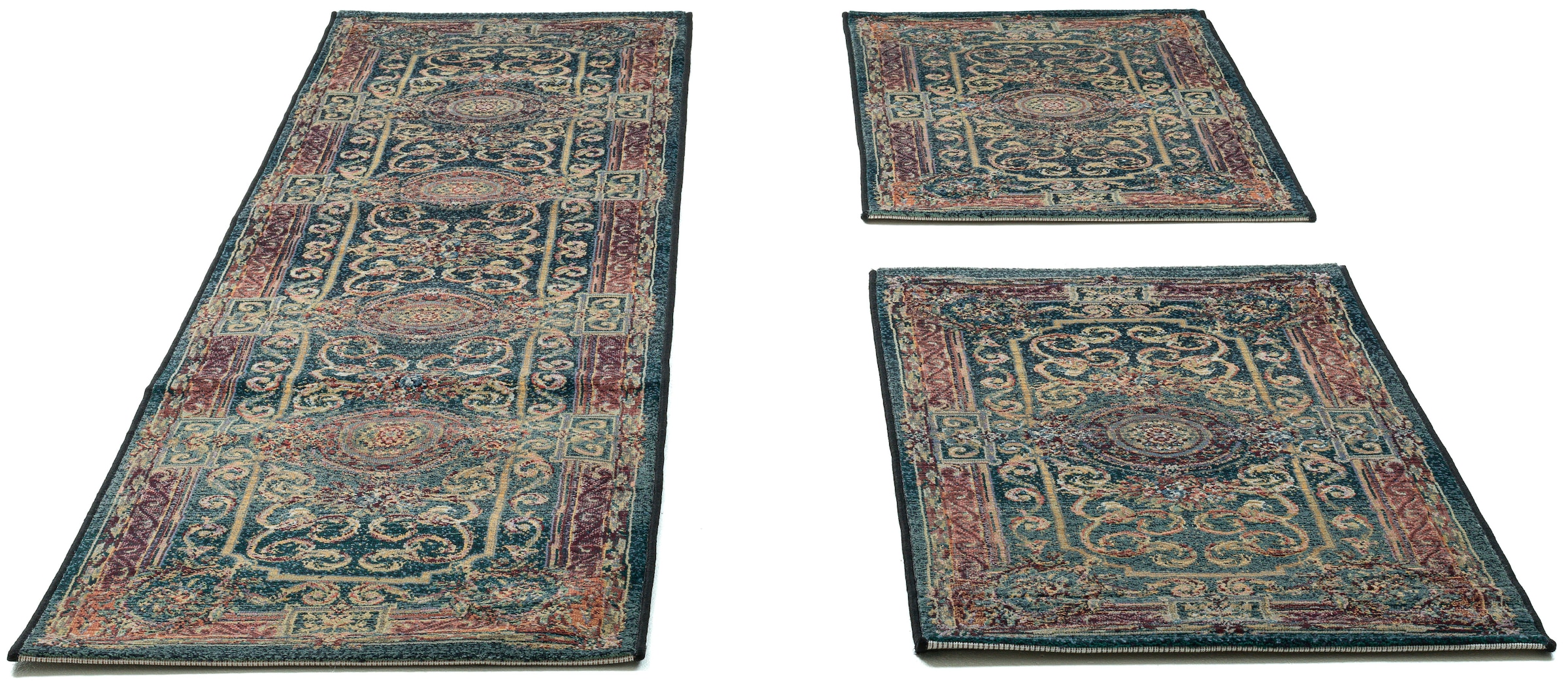 THEKO Bettumrandung »Gabiro 856« Höhe 10 mm 3 Stk. tlg. Bettvorleger, Läufer Set für das Schlafzimmer, Kurzflor, Orient-Optik