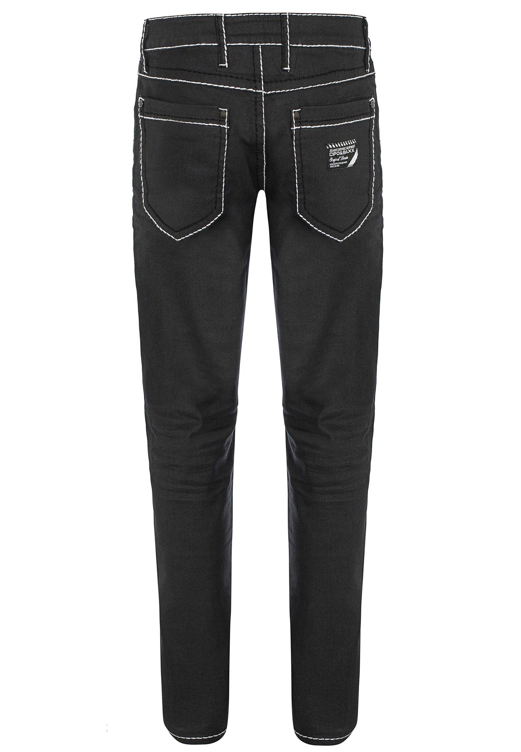 Cipo & Baxx 5-Pocket-Jeans »Cipo & Baxx Jeans« mit trendigen Kontrastnähten, CD710