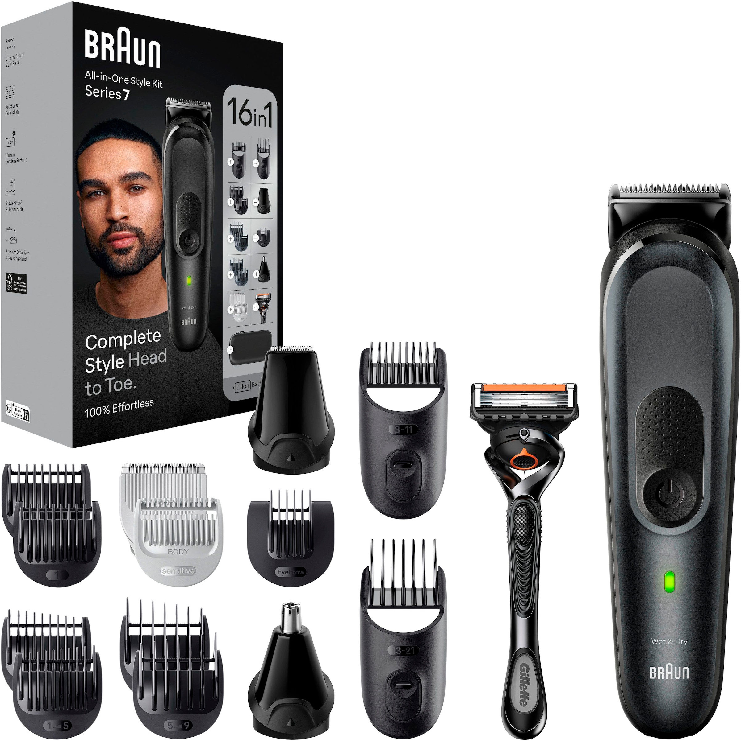 Braun Haarschneider »All-In-One Styling Set MGK7470«, Wasserdicht, 16-in-1 Barttrimmer