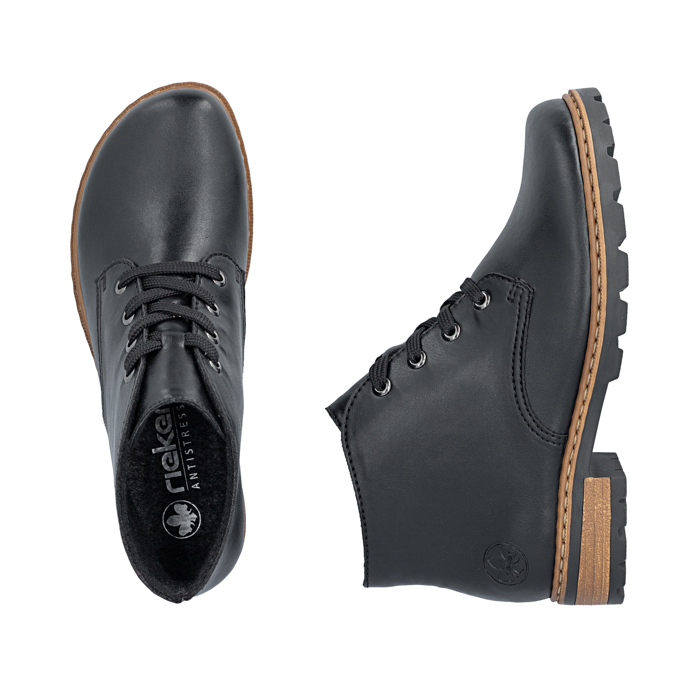 Rieker Schnürstiefelette  Schnürboots, Ankleboots mit Blockabsatz