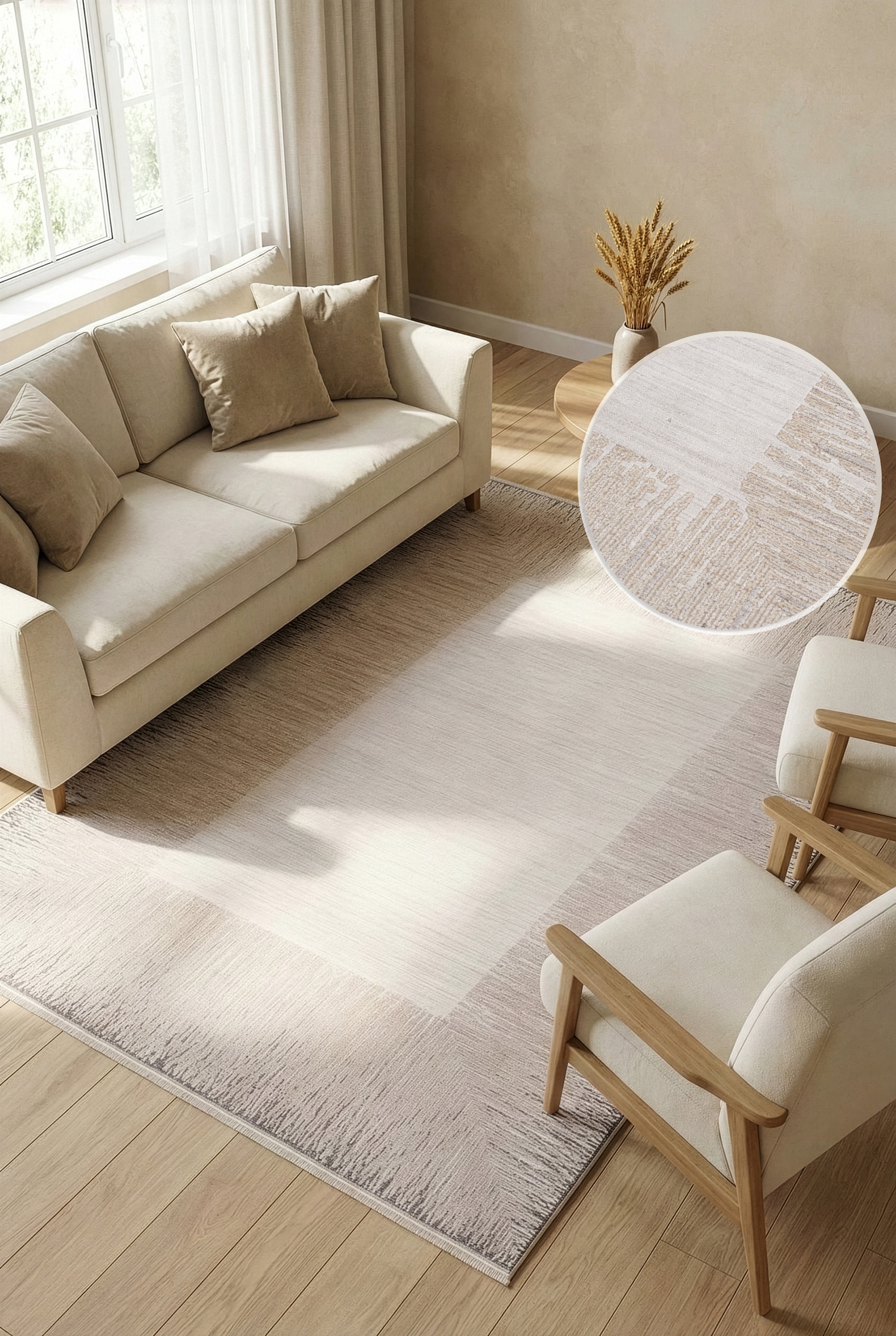 Calvin Klein home Teppich »Passages, mit Fransen, Designerteppich« rechteckig 5 mm Höhe Rahmen, meliert, Wohnzimmer, Schlafzimmer, Esszimmer