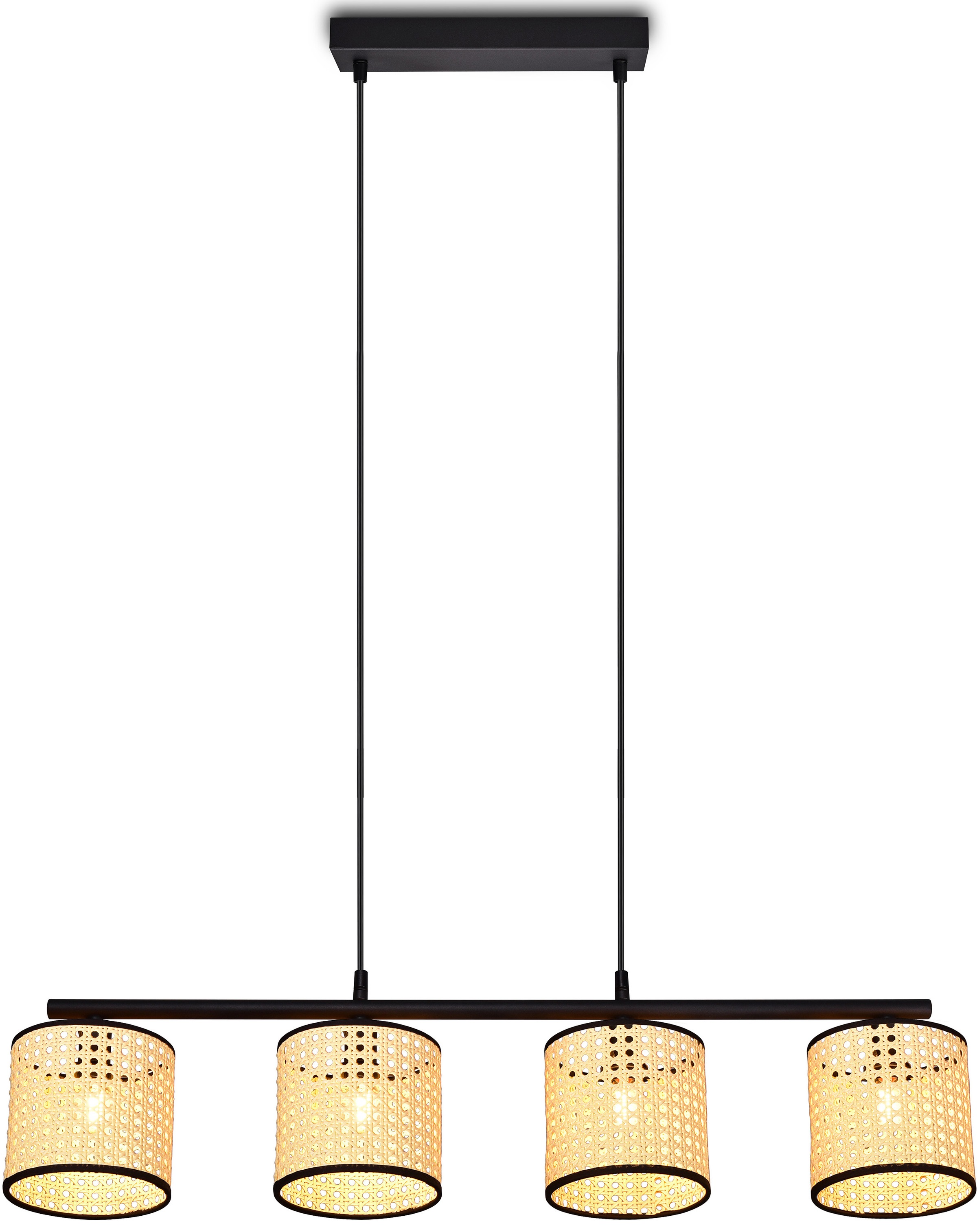 Leonique Pendelleuchte »Jules« E14 1 Stk. 4-flammige Hängeleuchte mit Wiener Geflecht, höhenverstellbar