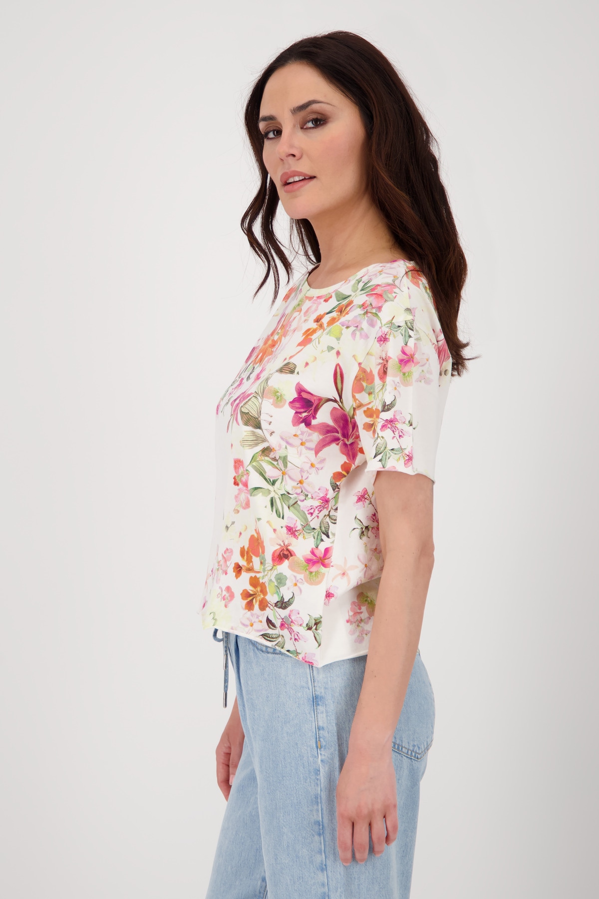Monari T-Shirt »Shirt Blumenverlauf allov.«, Mit Rundhalsausschnitt