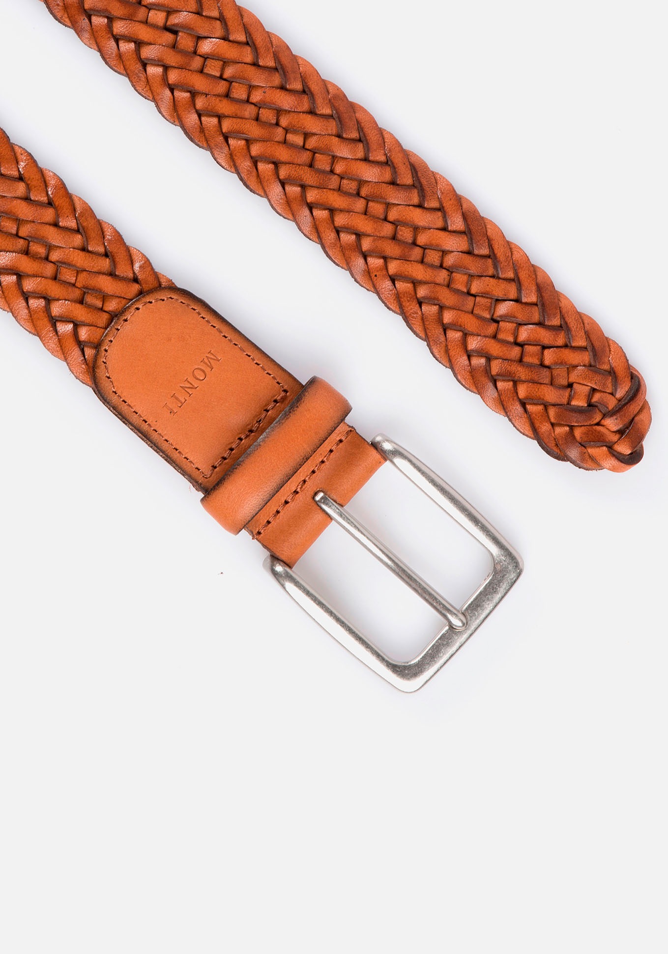 MONTI Ledergürtel, 3,5 cm breit, Business-Casual, Glattleder geflochten