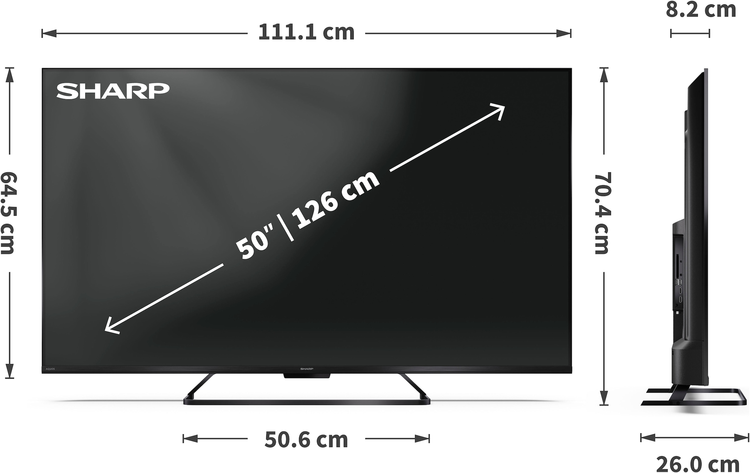 Sharp QLED-Fernseher »4T-C50HRx« 126 cm/50 ″ Smart-TV