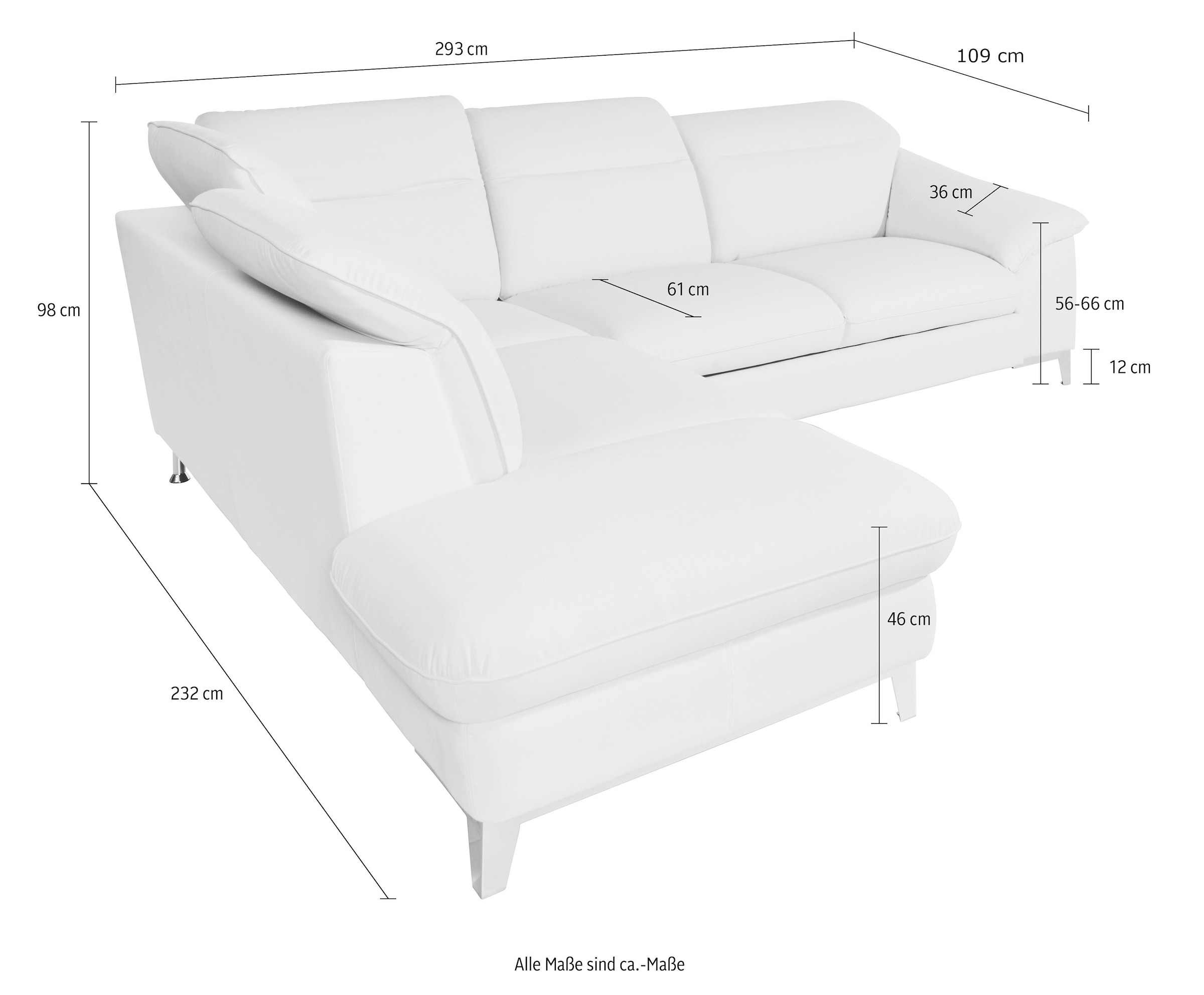 COTTA Ecksofa »Teresa L-Form«, wahlweise mit Bettfunktion