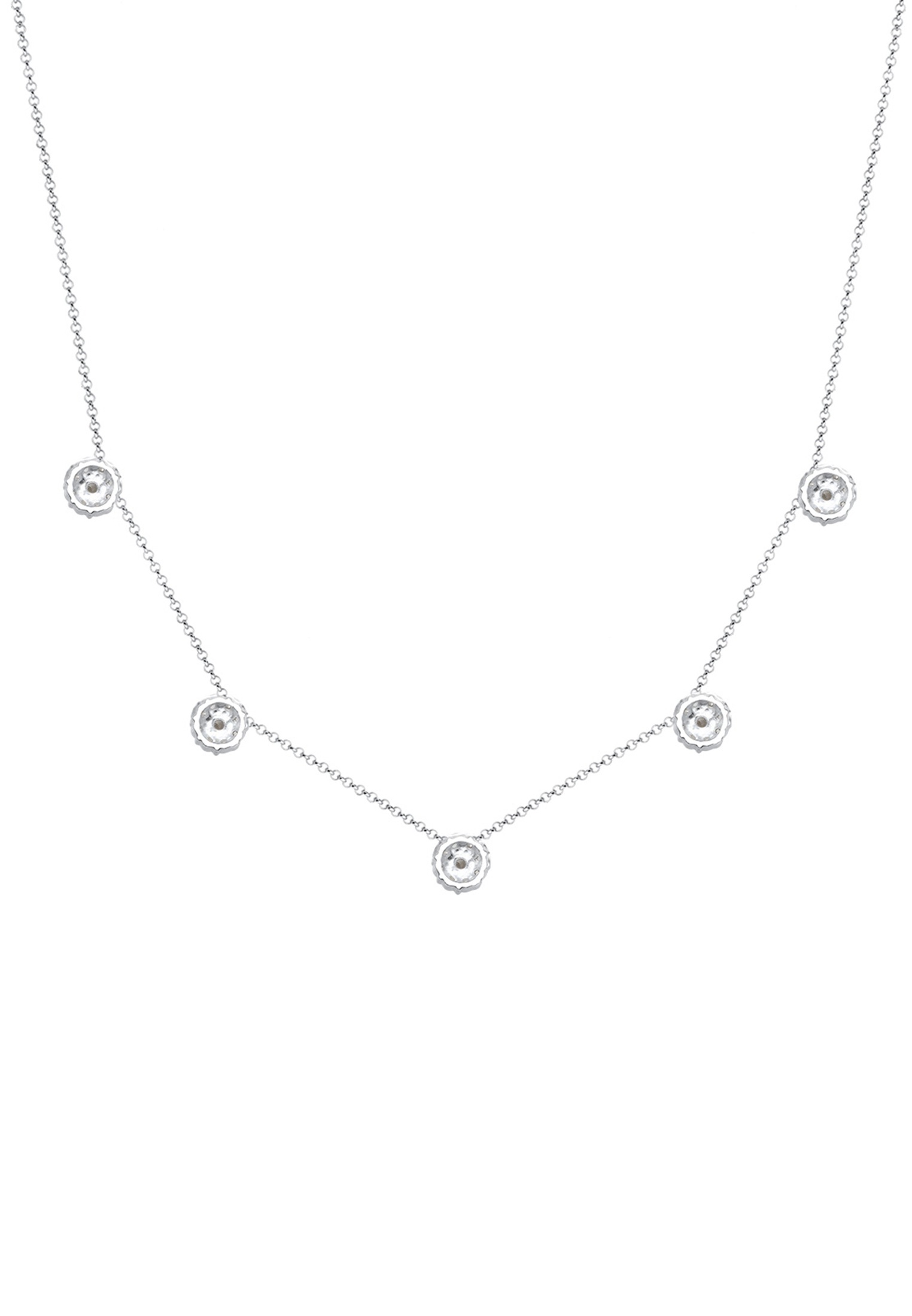 Elli Silberkette »Halskette Zirkonia Blume Symbolik 925 Sterling Silber«
